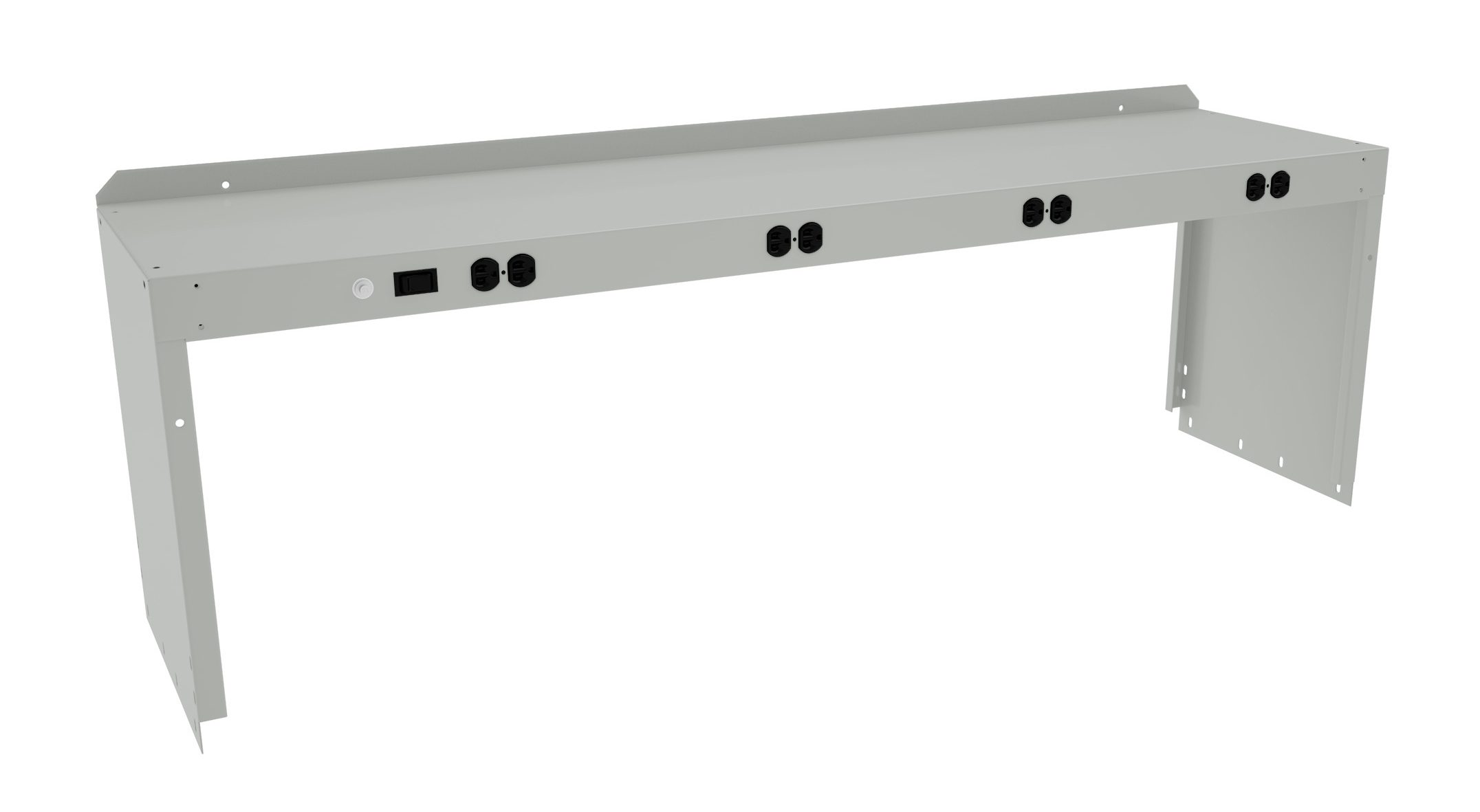 Tennsco "D Electric Riser with End Supports for Workbench Light Grey