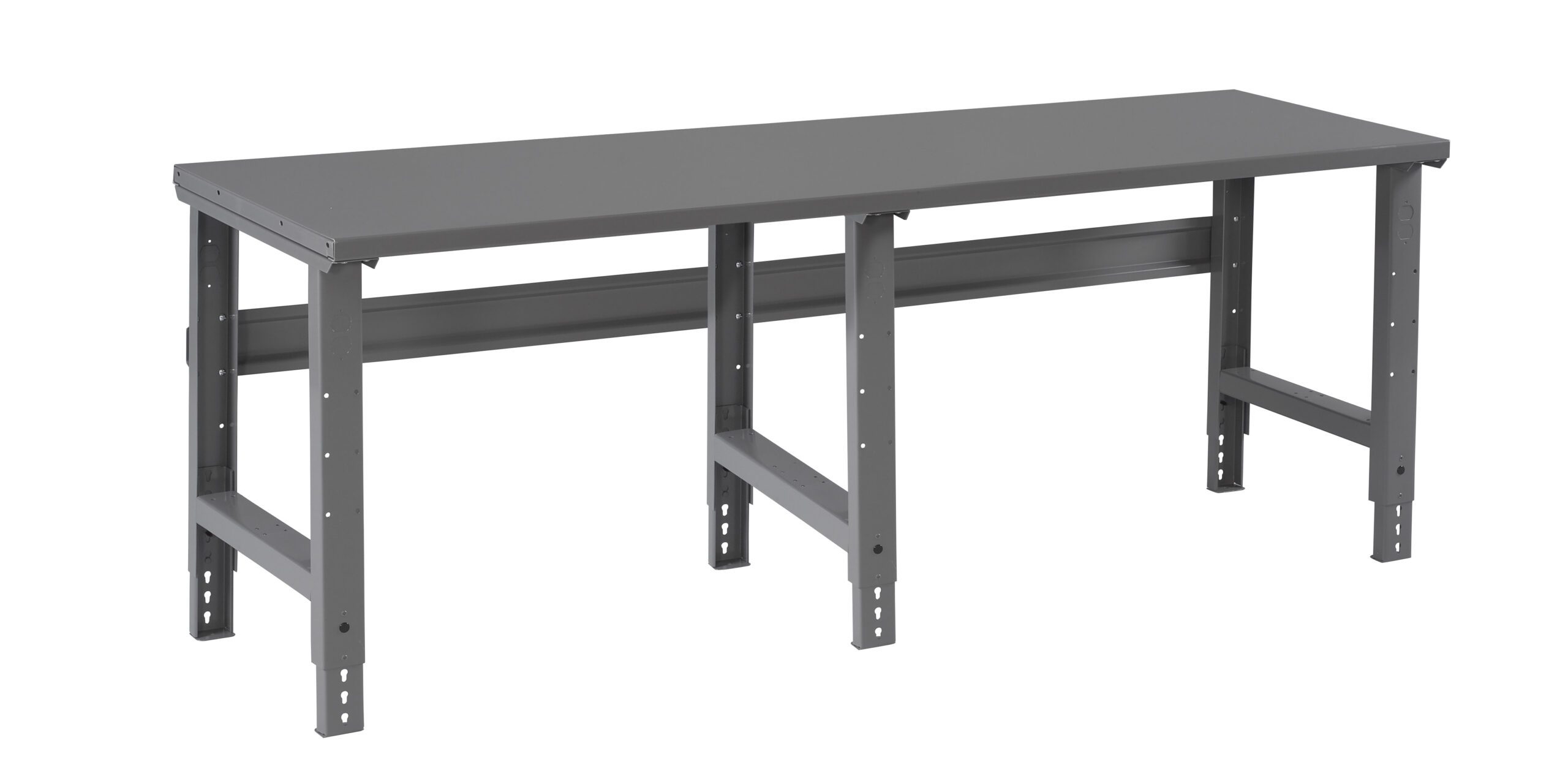Tennsco "D Adjustable Leg Workbench With Steel Top Medium Grey