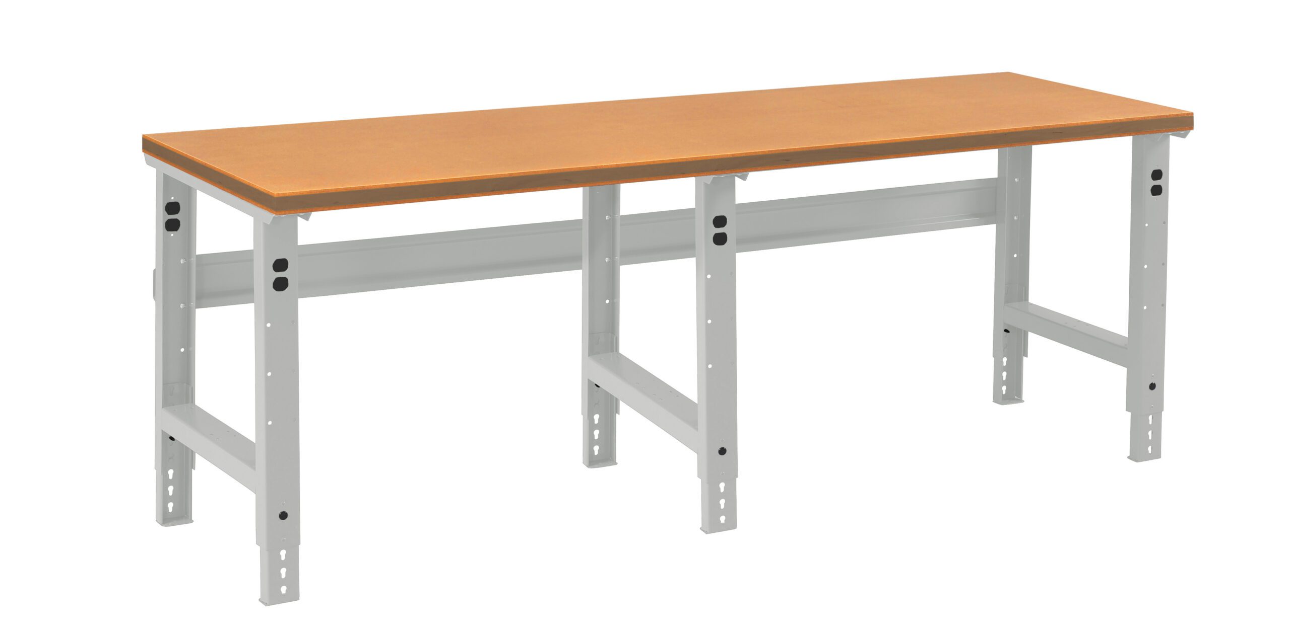 Tennsco "D Adjustable Leg Workbench With Compressed Wood Top Light Grey