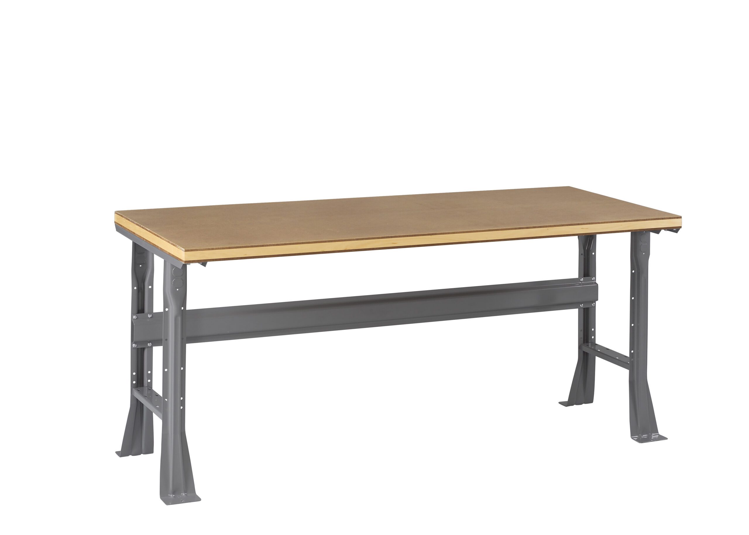 Tennsco "D Flared Leg Workbench With Compressed Wood Top Medium Grey