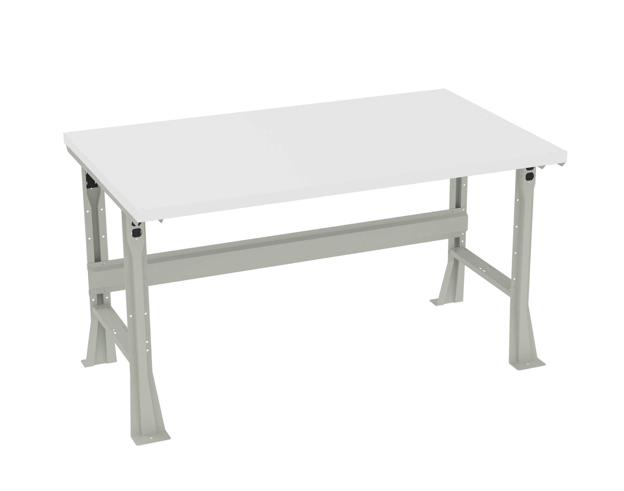 Tennsco "D Flared Leg Workbench With Plastic Top Light Grey