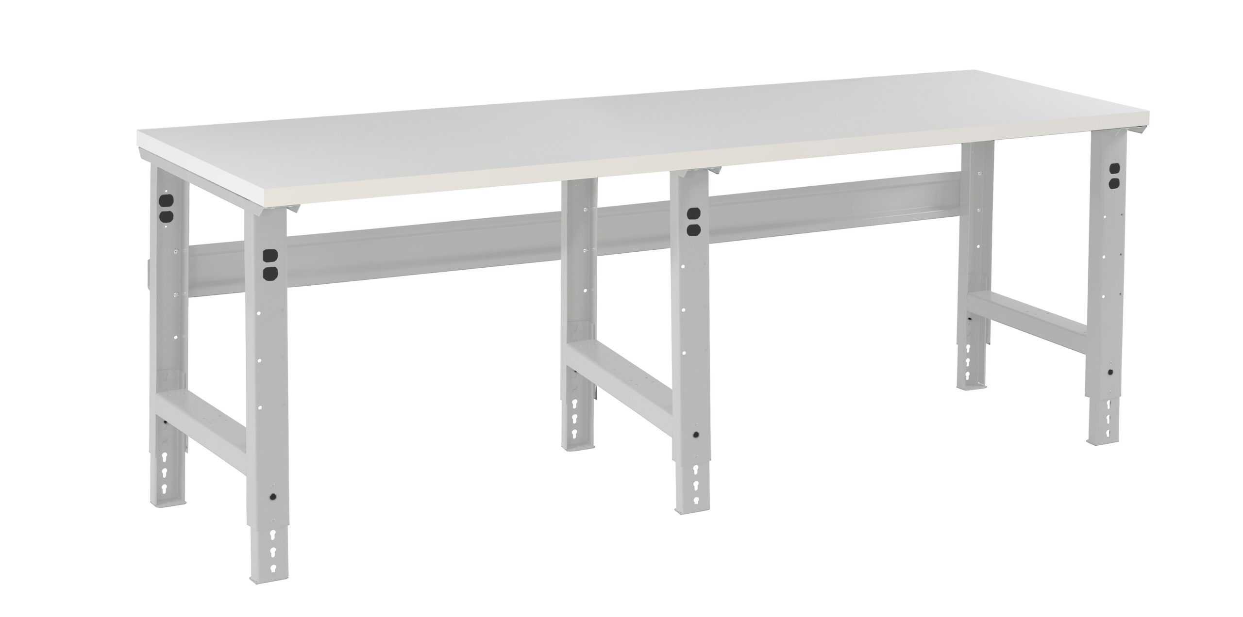 Tennsco "D Adjustable Leg Workbench With Plastic Top Light Grey