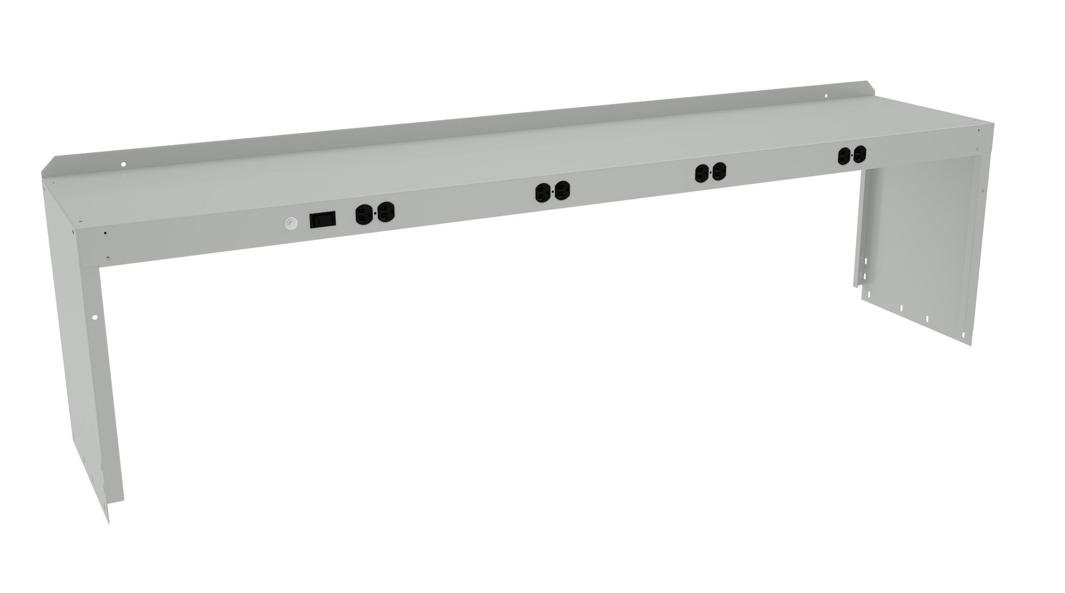 Tennsco "D Electric Riser with End Supports for Workbench Light Grey