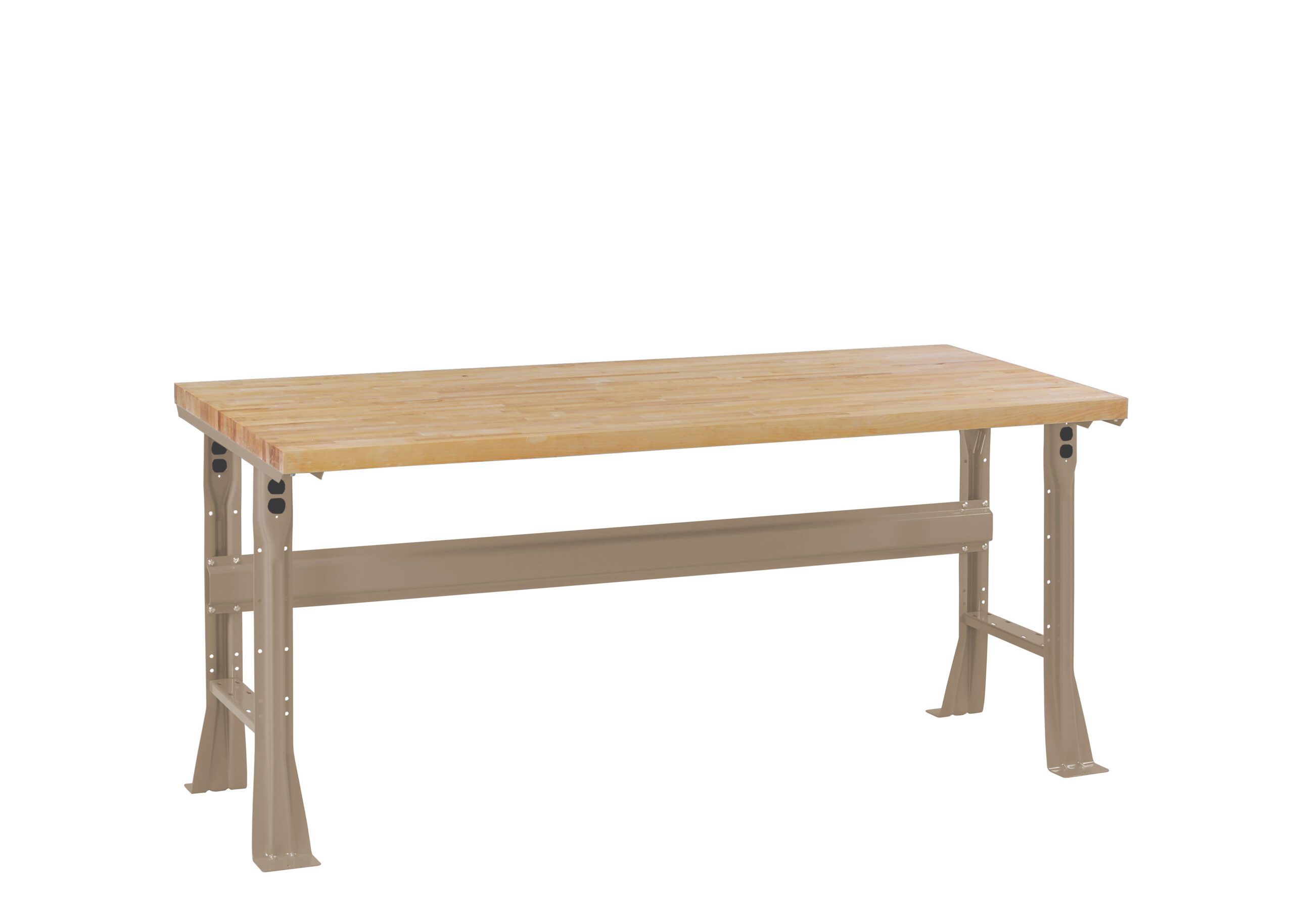 Tennsco "D Flared Leg Workbench With Butcher Block Top Sand