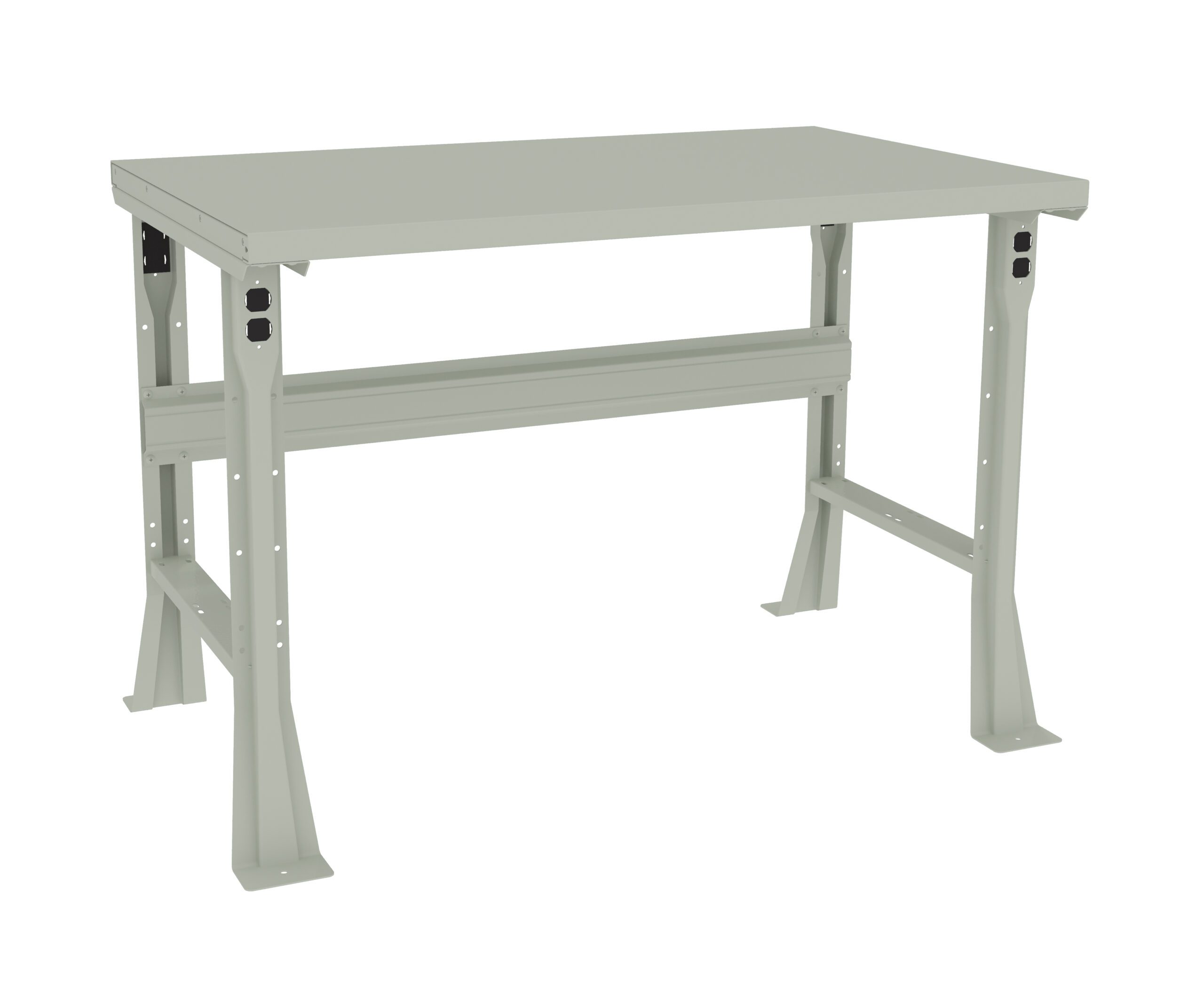 Tennsco "D Flared Leg Workbench With Steel Top Light Grey