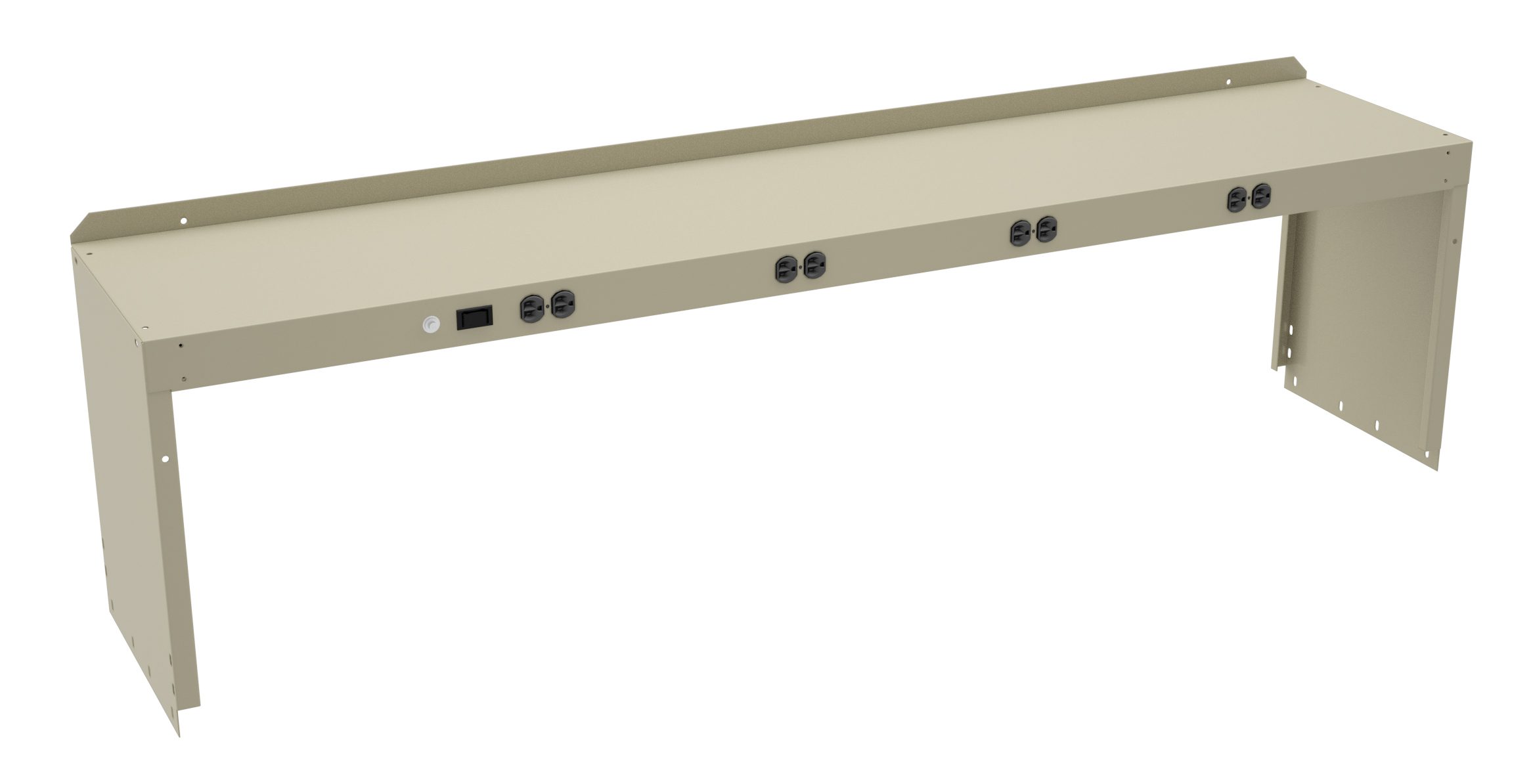 Tennsco "D Prewired Electric Riser with End Supports for Workbench Sand
