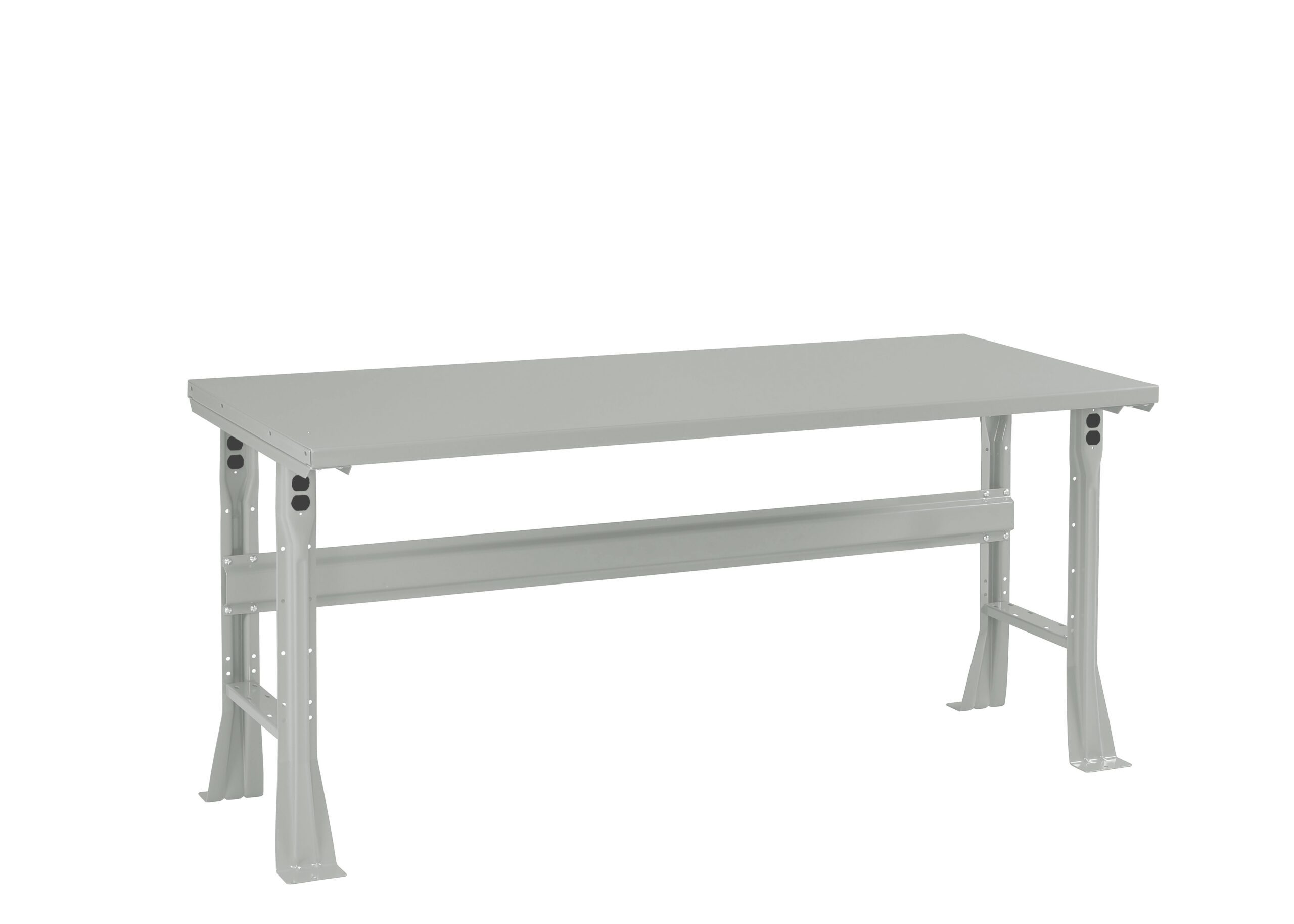 Tennsco "D Flared Leg Workbench With Steel Top Light Grey