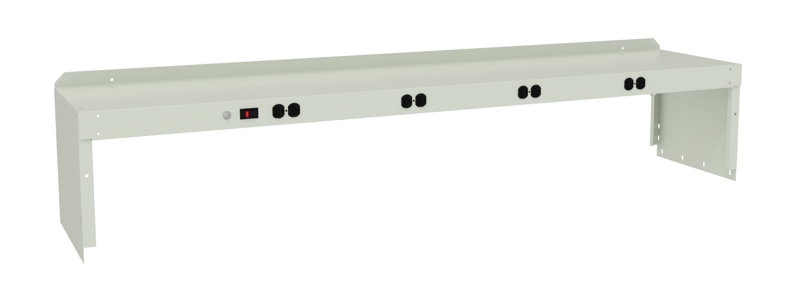 Tennsco "D Prewired Electric Riser with End Supports for Workbench Light Grey