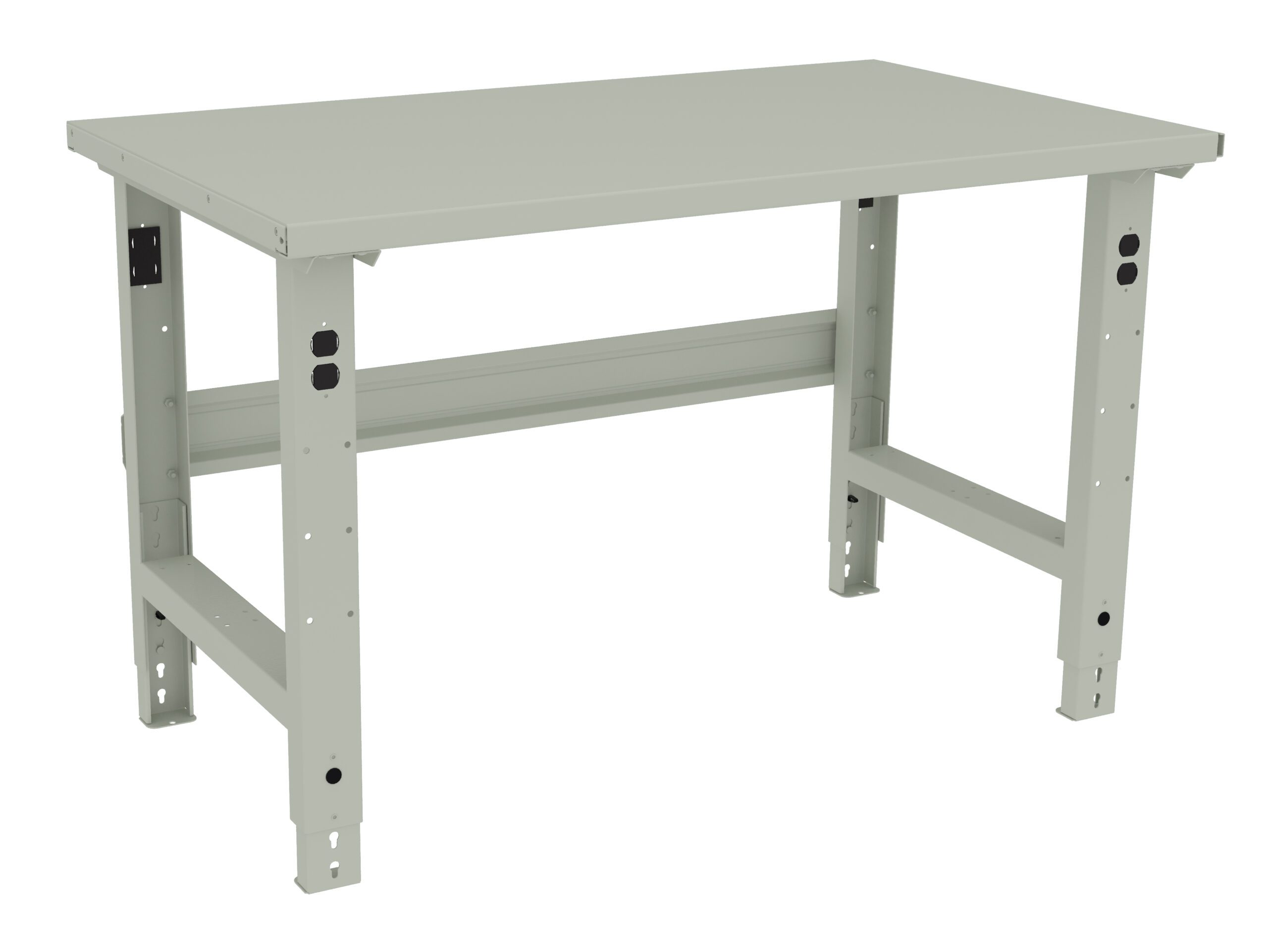 Tennsco "D Adjustable Leg Workbench With Steel Top Light Grey