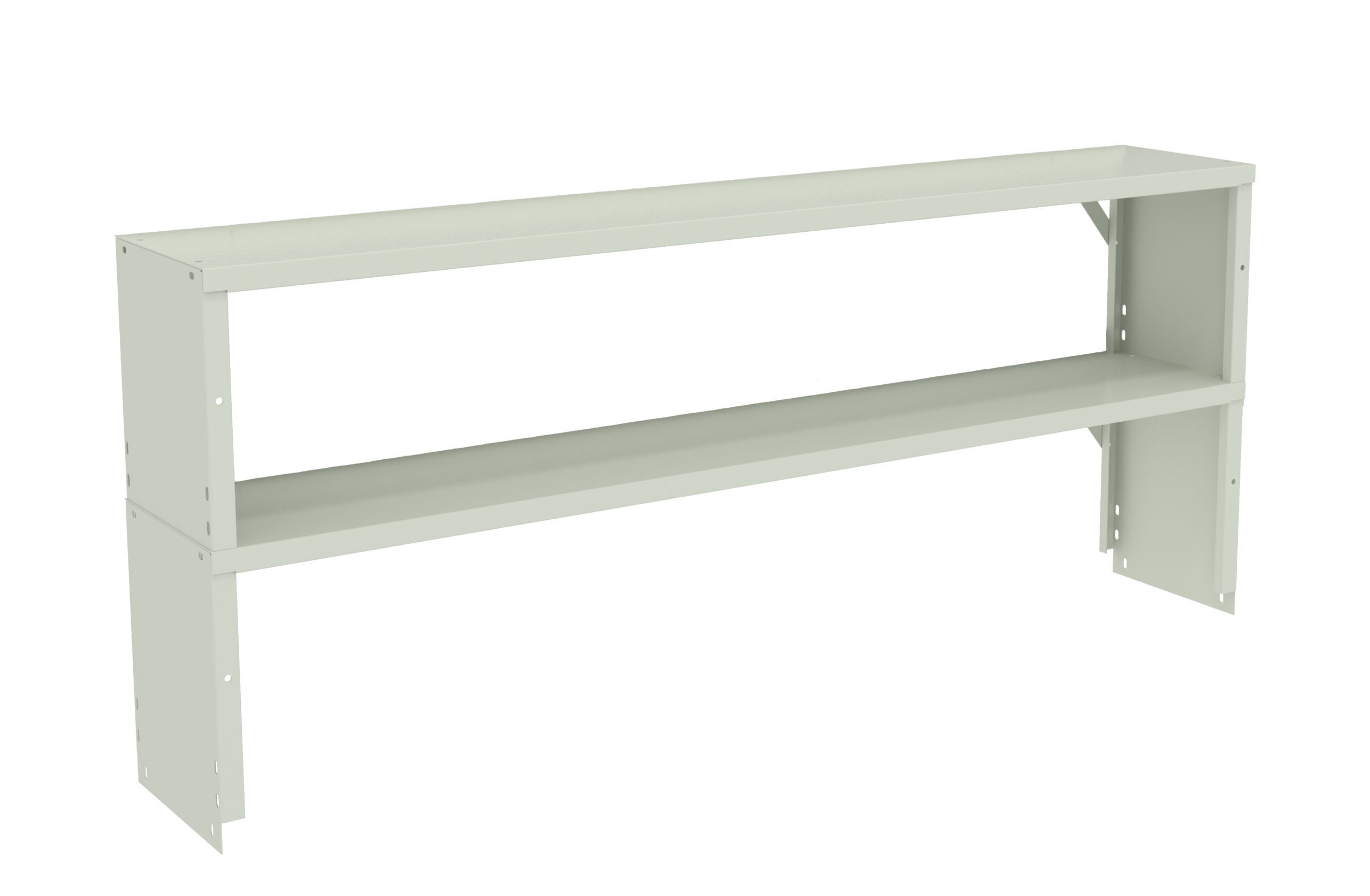 Tennsco Double Decker Center Riser with End Supports for Workbench Light Grey