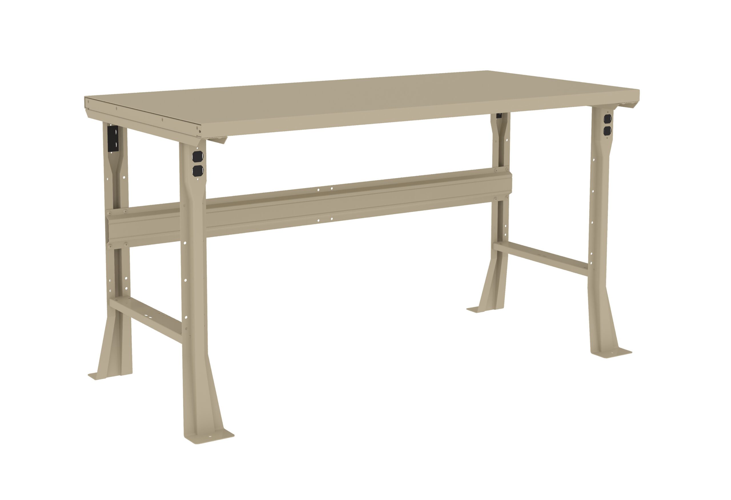 Tennsco "D Flared Leg Workbench With Steel Top Sand