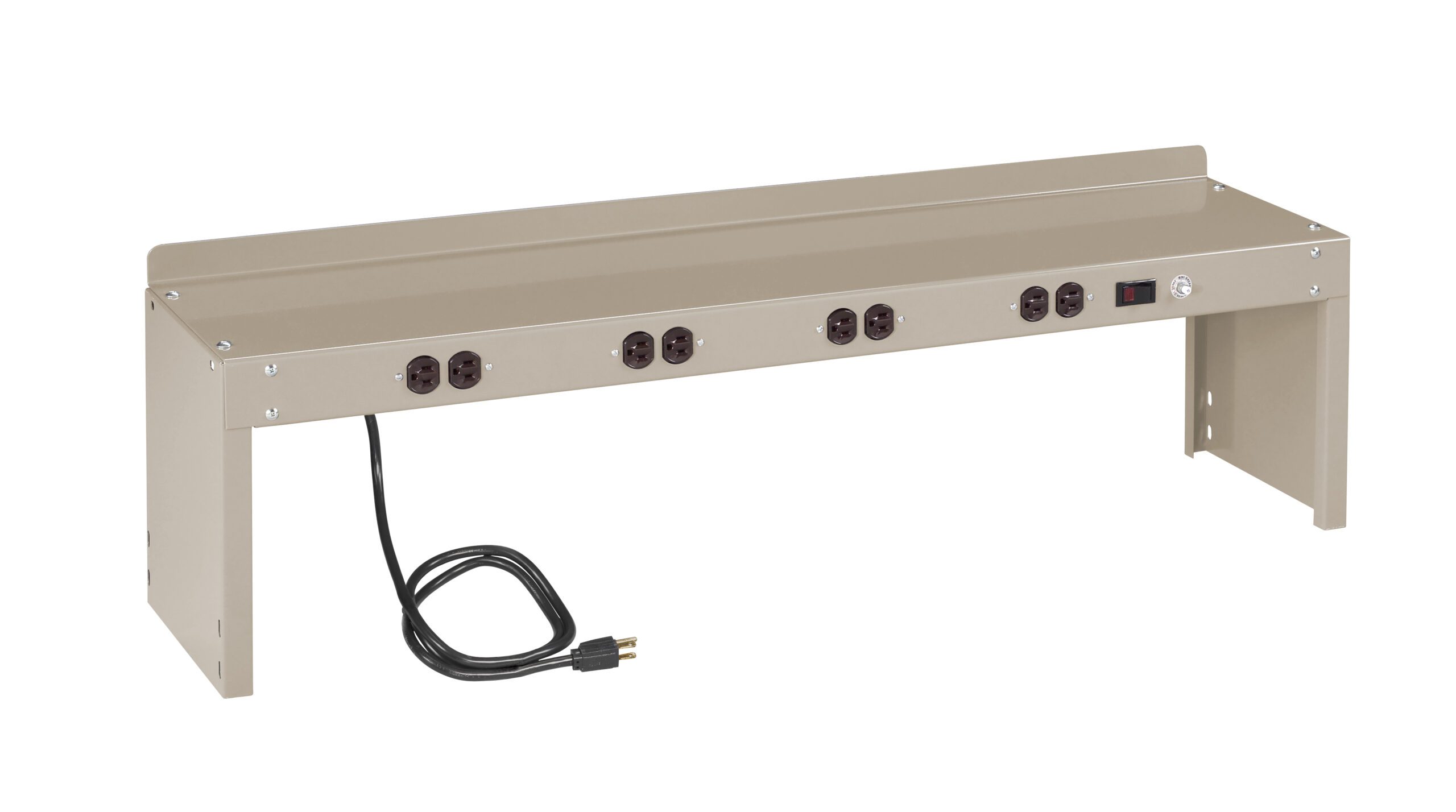 Tennsco Electric Riser with End Supports for Mobile Workbench - Wiring Kit Installed Sand