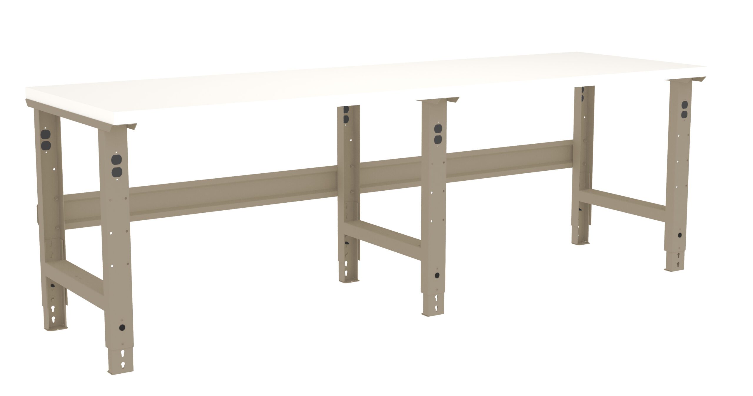 Tennsco "D Adjustable Leg Workbench With Plastic Top Sand