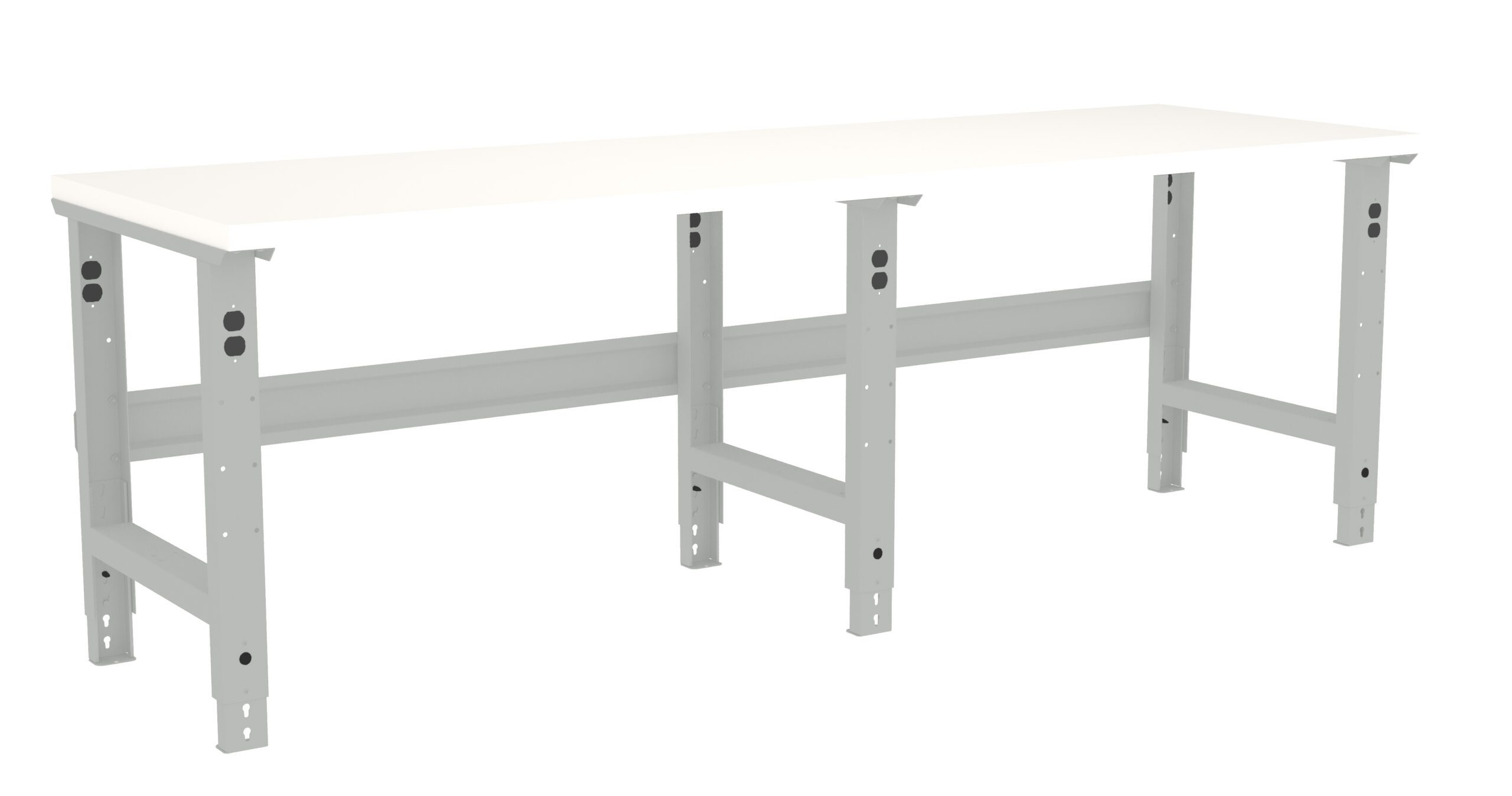 Tennsco "D Adjustable Leg Workbench With Plastic Top Light Grey