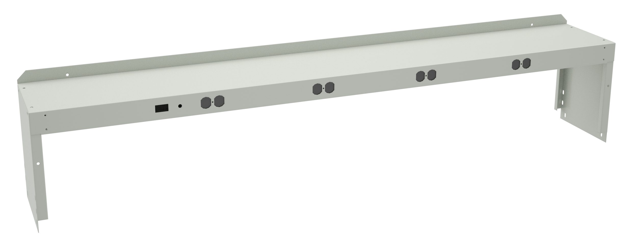 Tennsco "D Electric Riser with End Supports for Workbench Light Grey