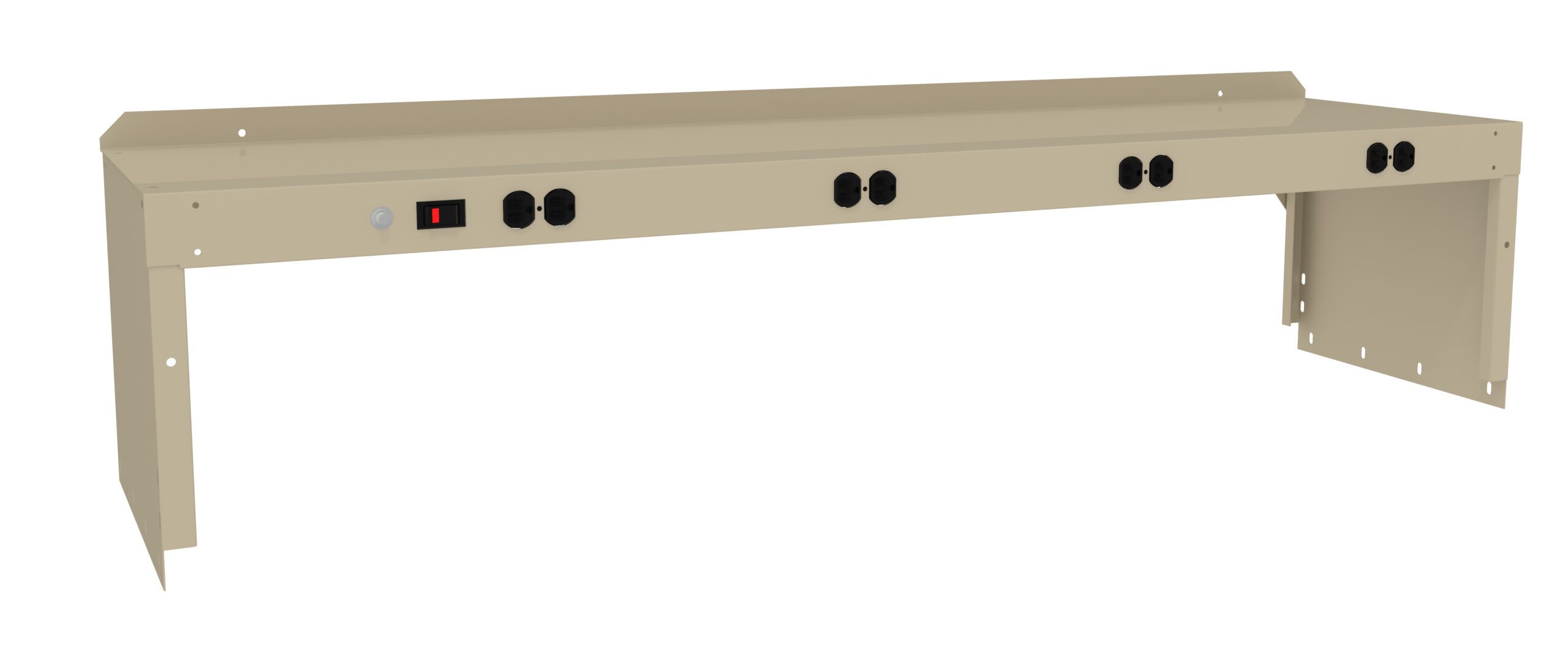 Tennsco "D Prewired Electric Riser with End Supports for Workbench Sand