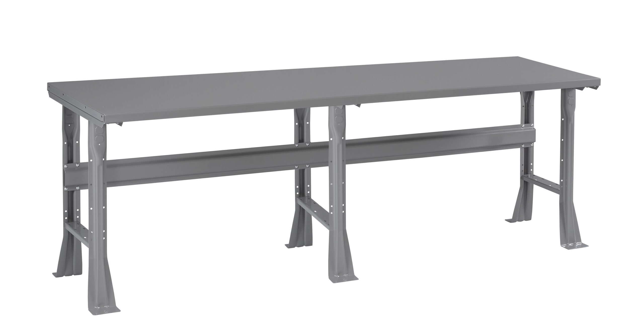 Tennsco "D Flared Leg Workbench With Steel Top Medium Grey
