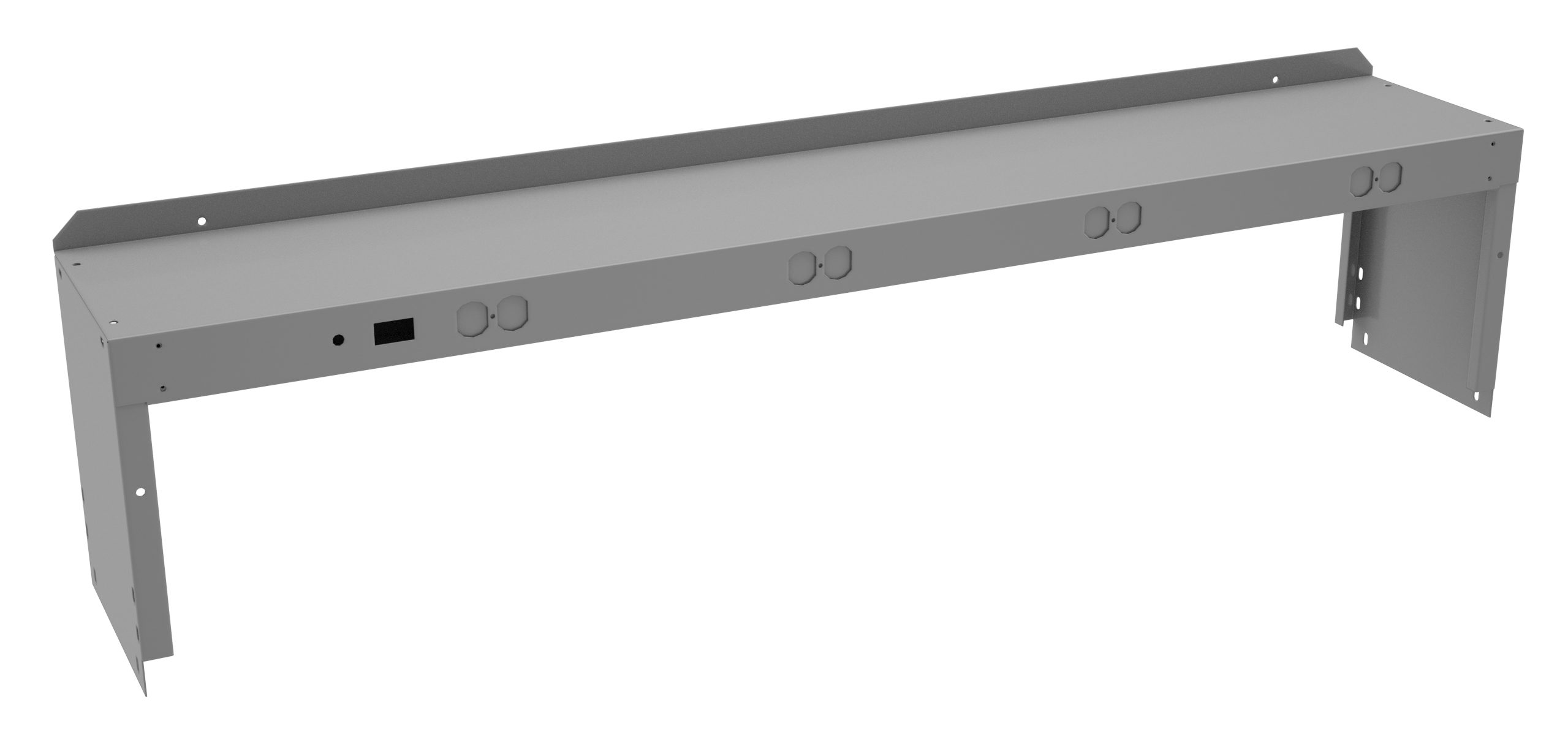 Tennsco "D Electric Riser with End Supports for Workbench Medium Grey