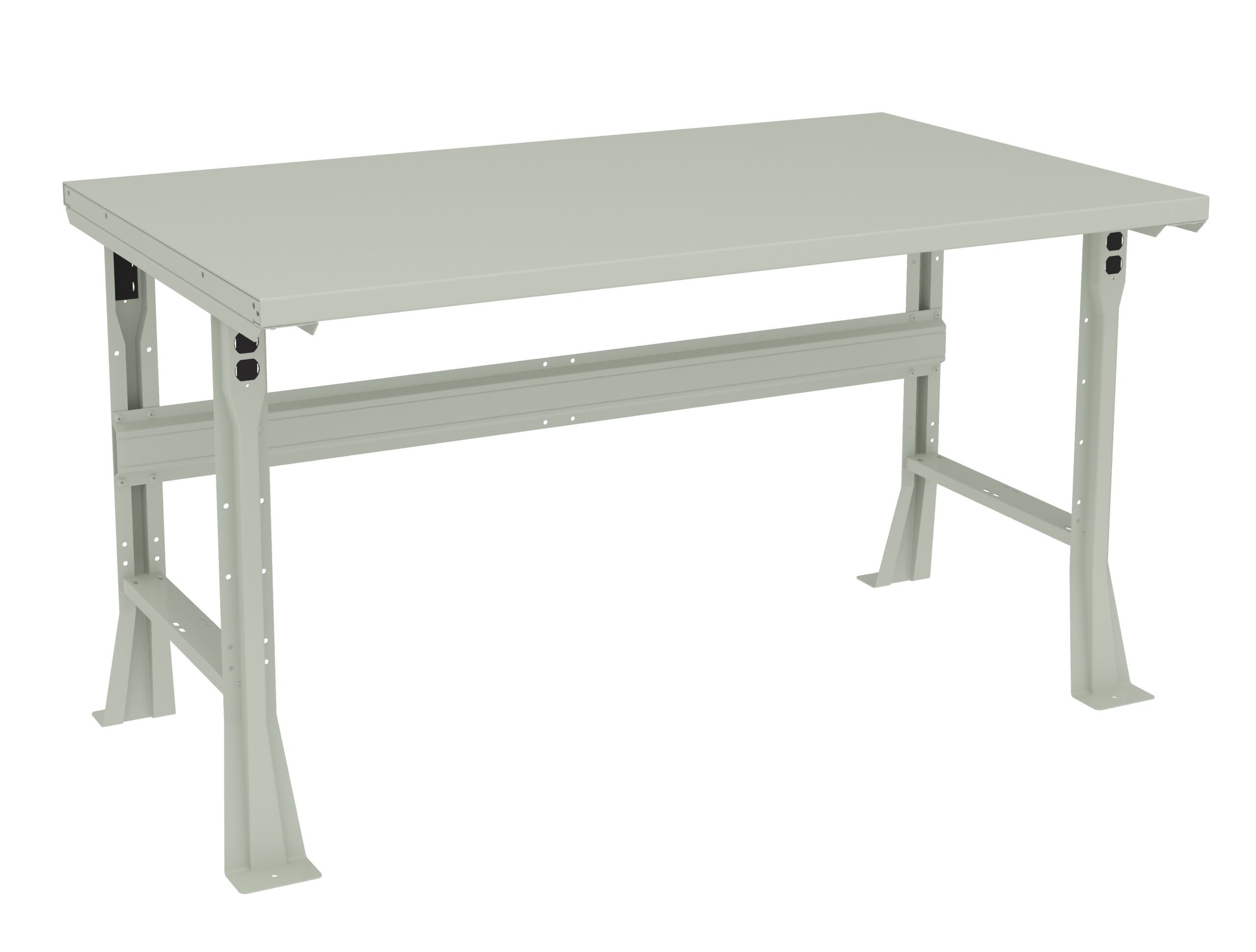 Tennsco "D Flared Leg Workbench With Steel Top Light Grey