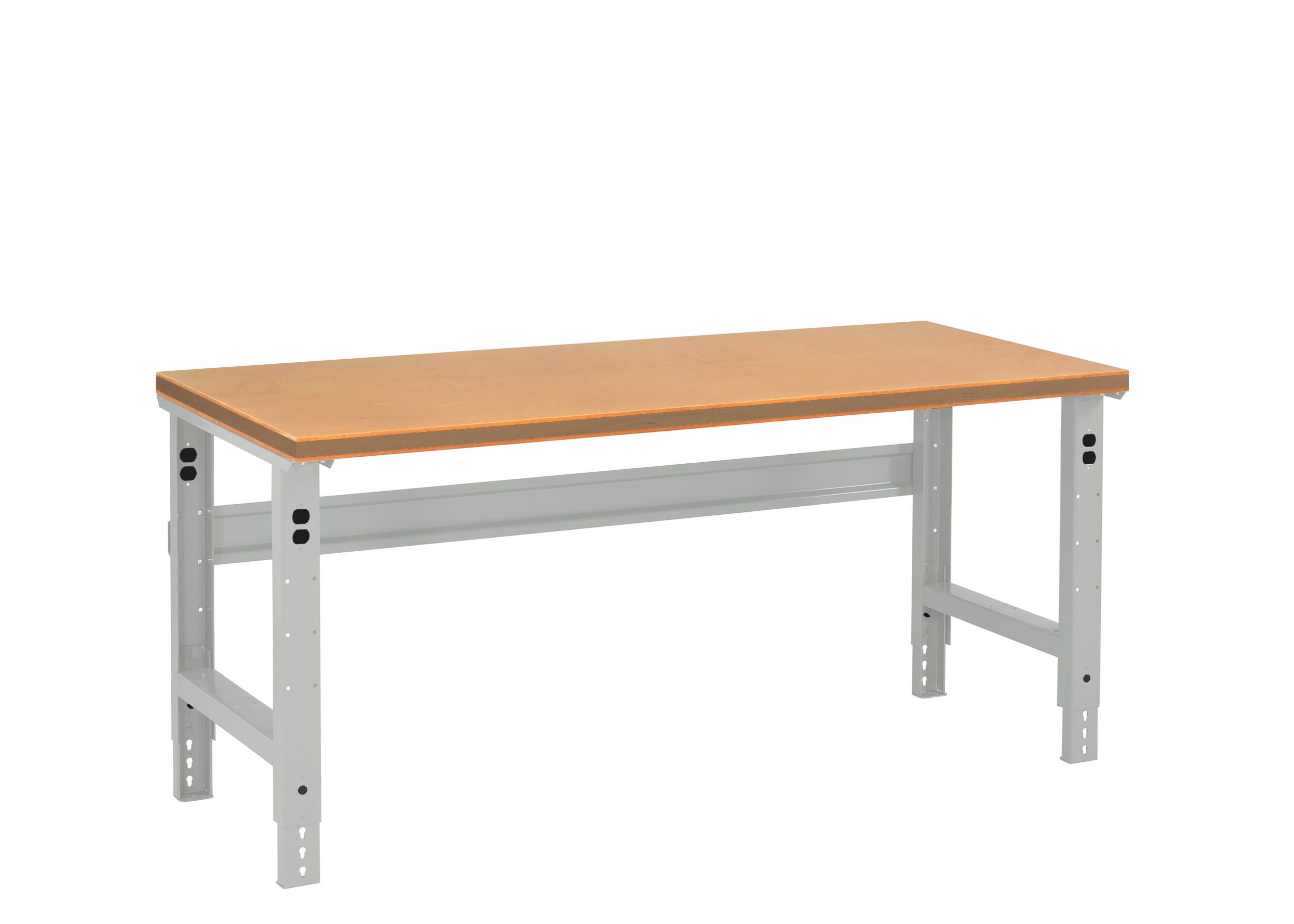 Tennsco "D Adjustable Leg Workbench With Compressed Wood Top Light Grey