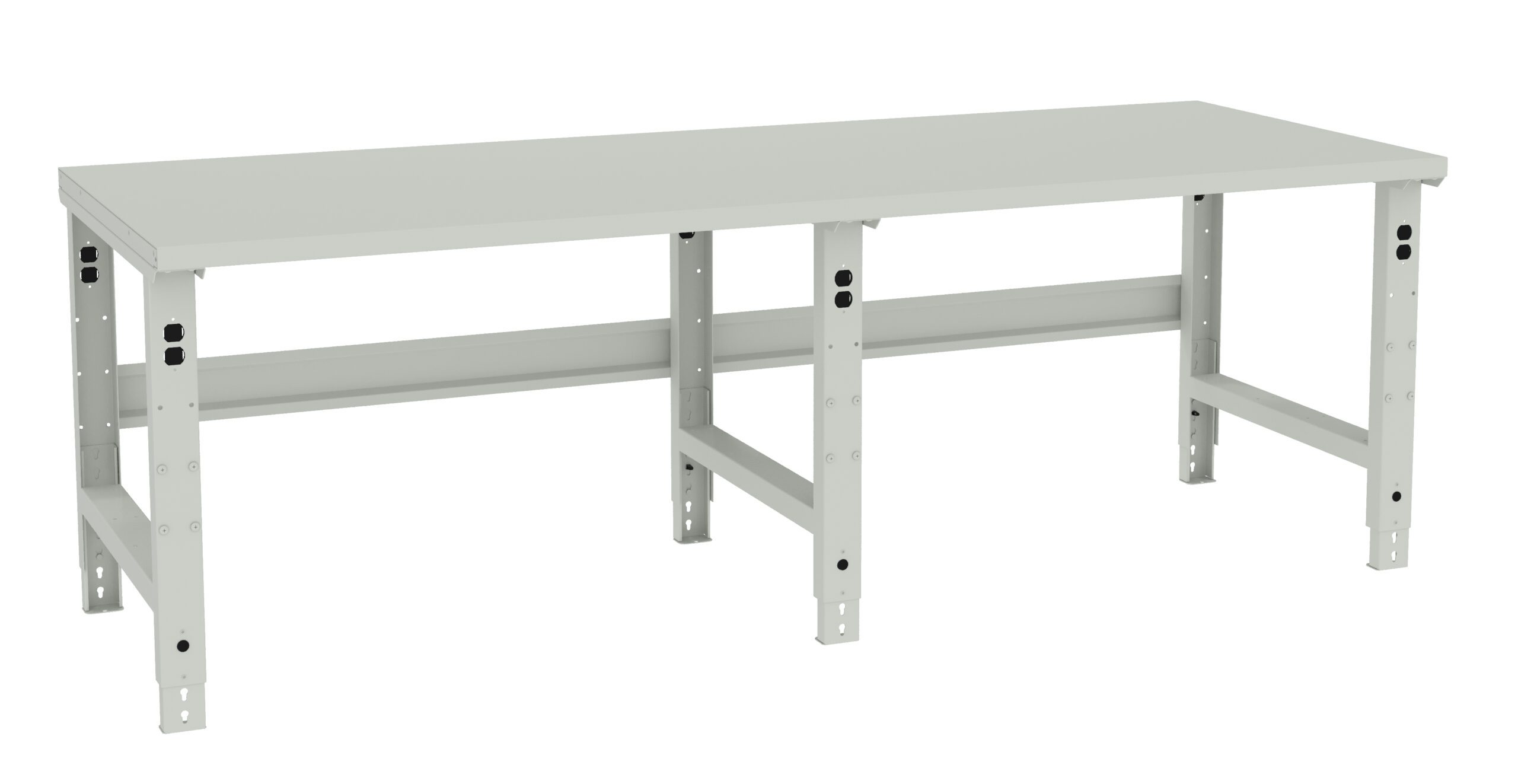 Tennsco "D Adjustable Leg Workbench With Steel Top Light Grey