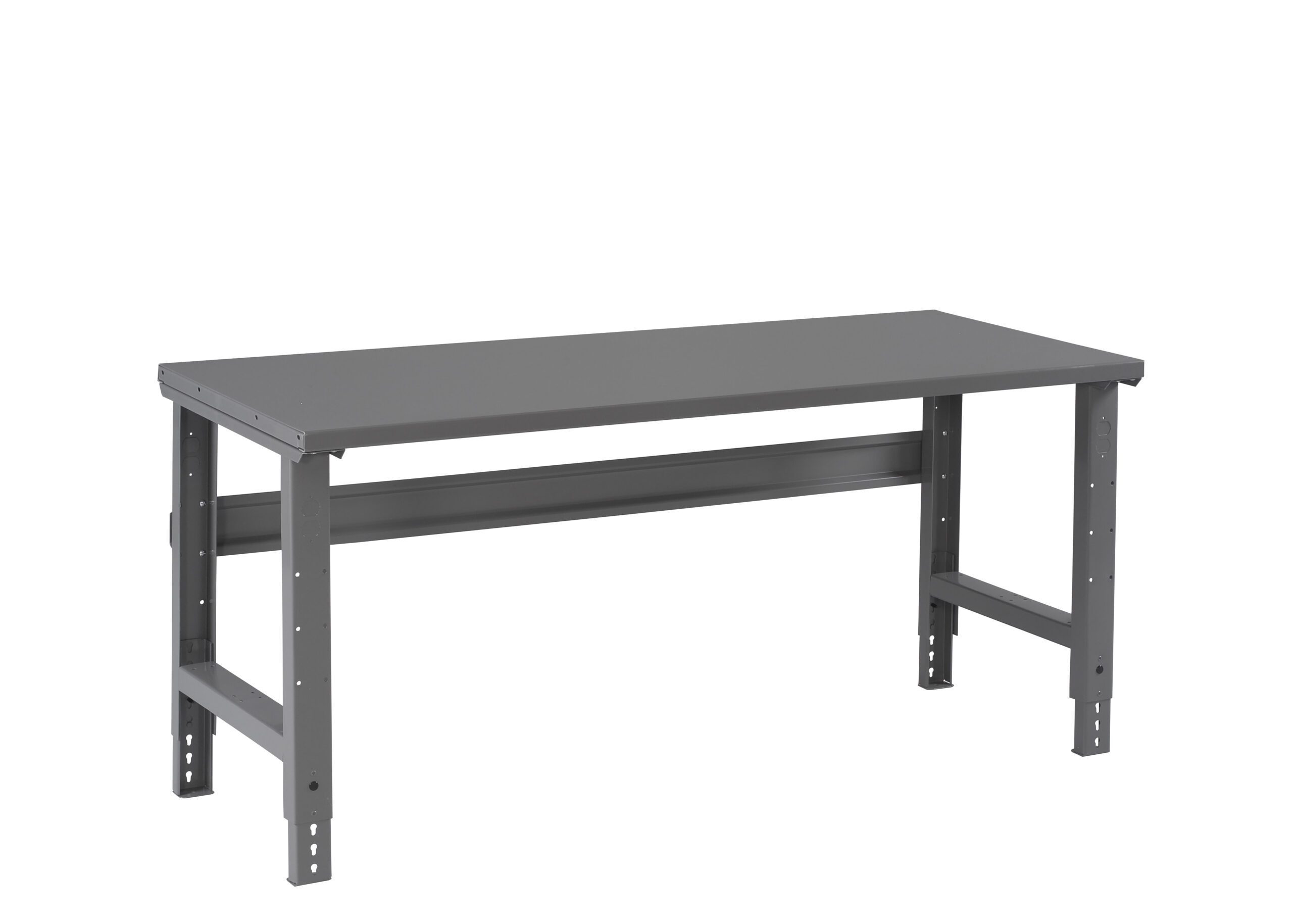 Tennsco "D Adjustable Leg Workbench With Steel Top Medium Grey