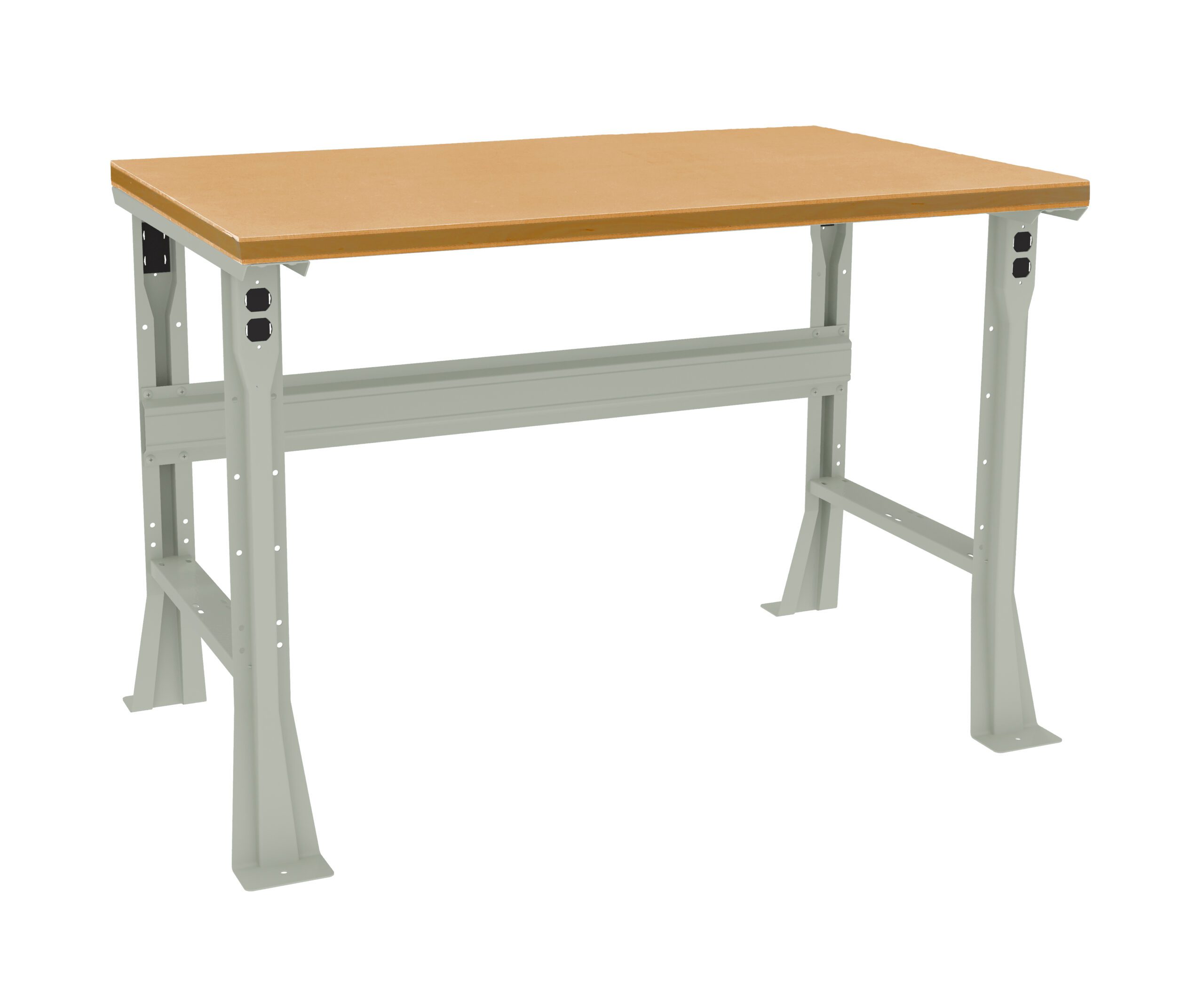 Tennsco "D Flared Leg Workbench With Compressed Wood Top Light Grey