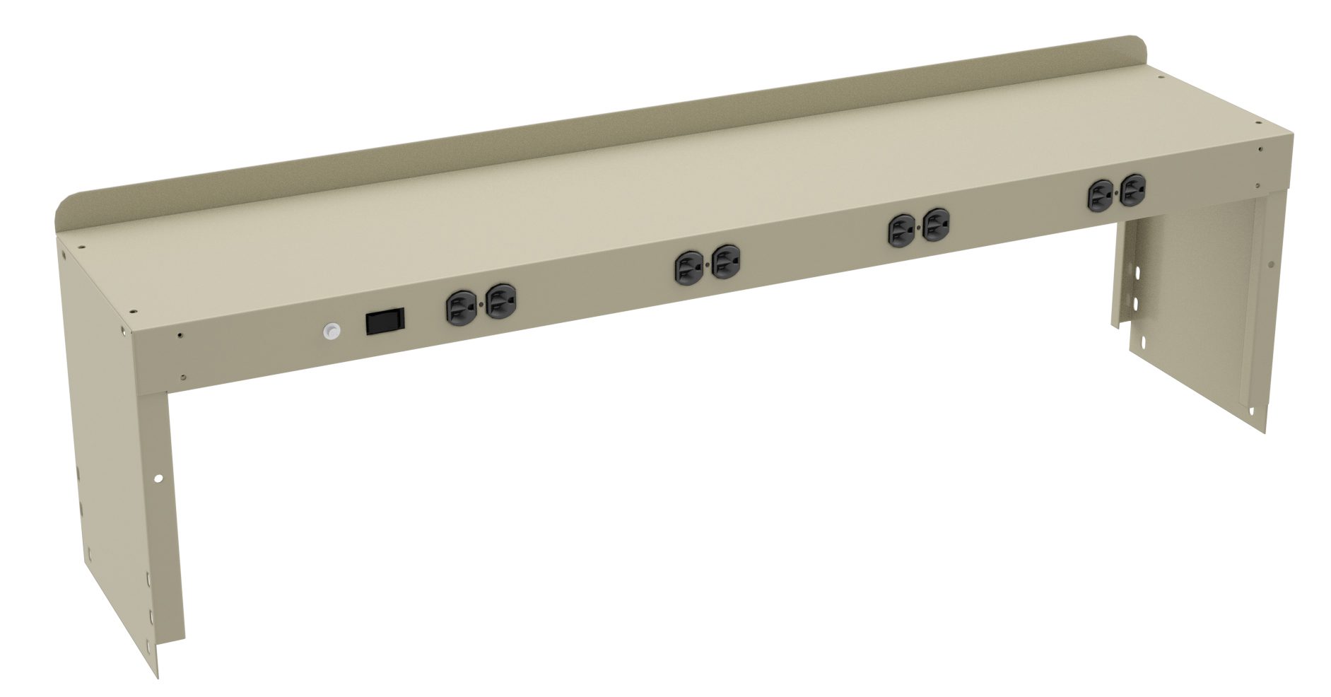 Tennsco Electric Riser with End Supports for Mobile Workbench - No Wiring Kit Sand