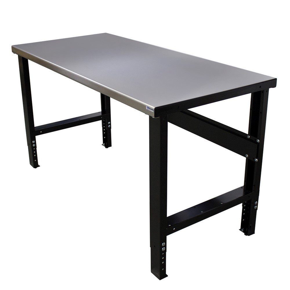 Borroughs Adjustable Height Steel Top Workbench