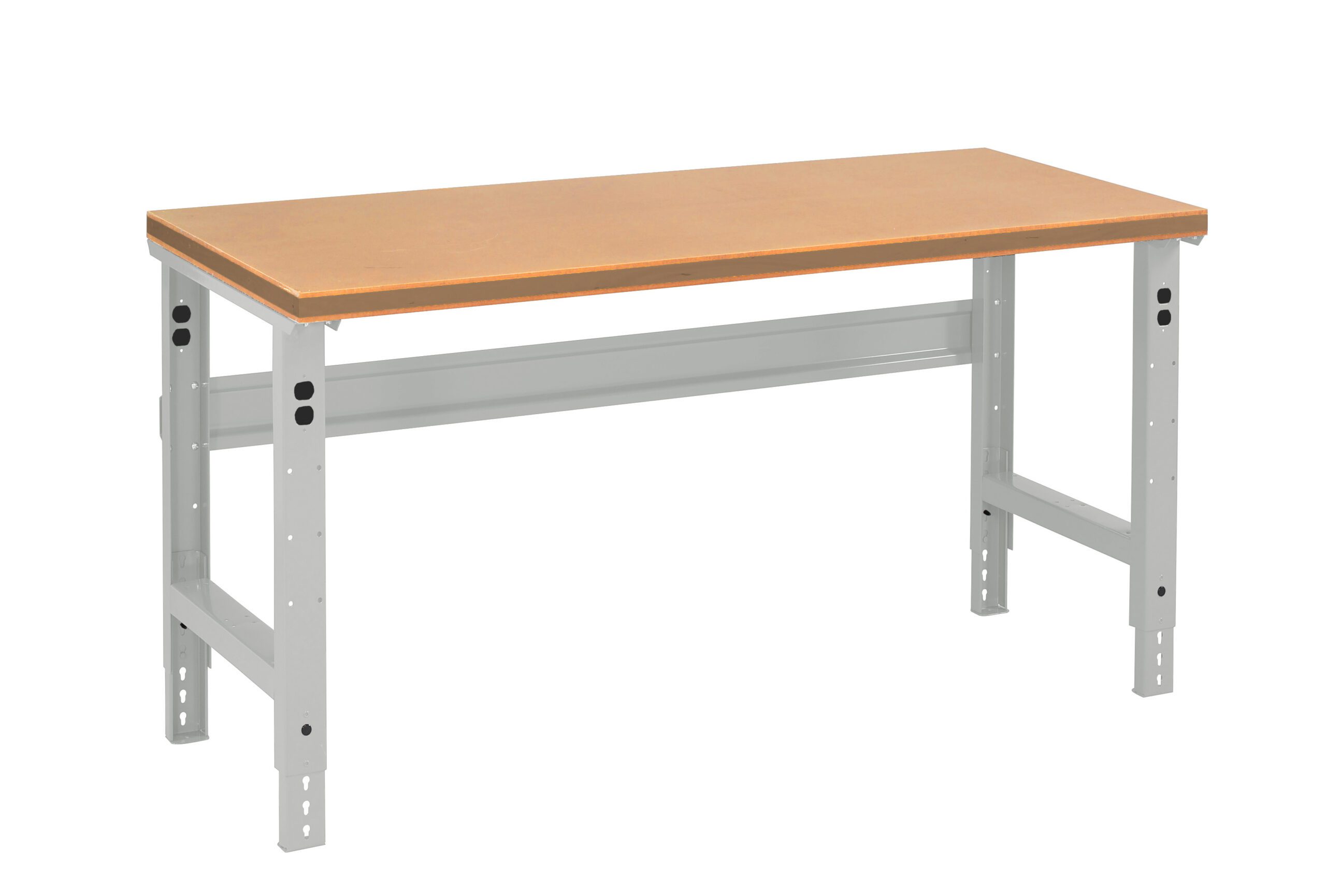 Tennsco "D Adjustable Leg Workbench With Compressed Wood Top Light Grey