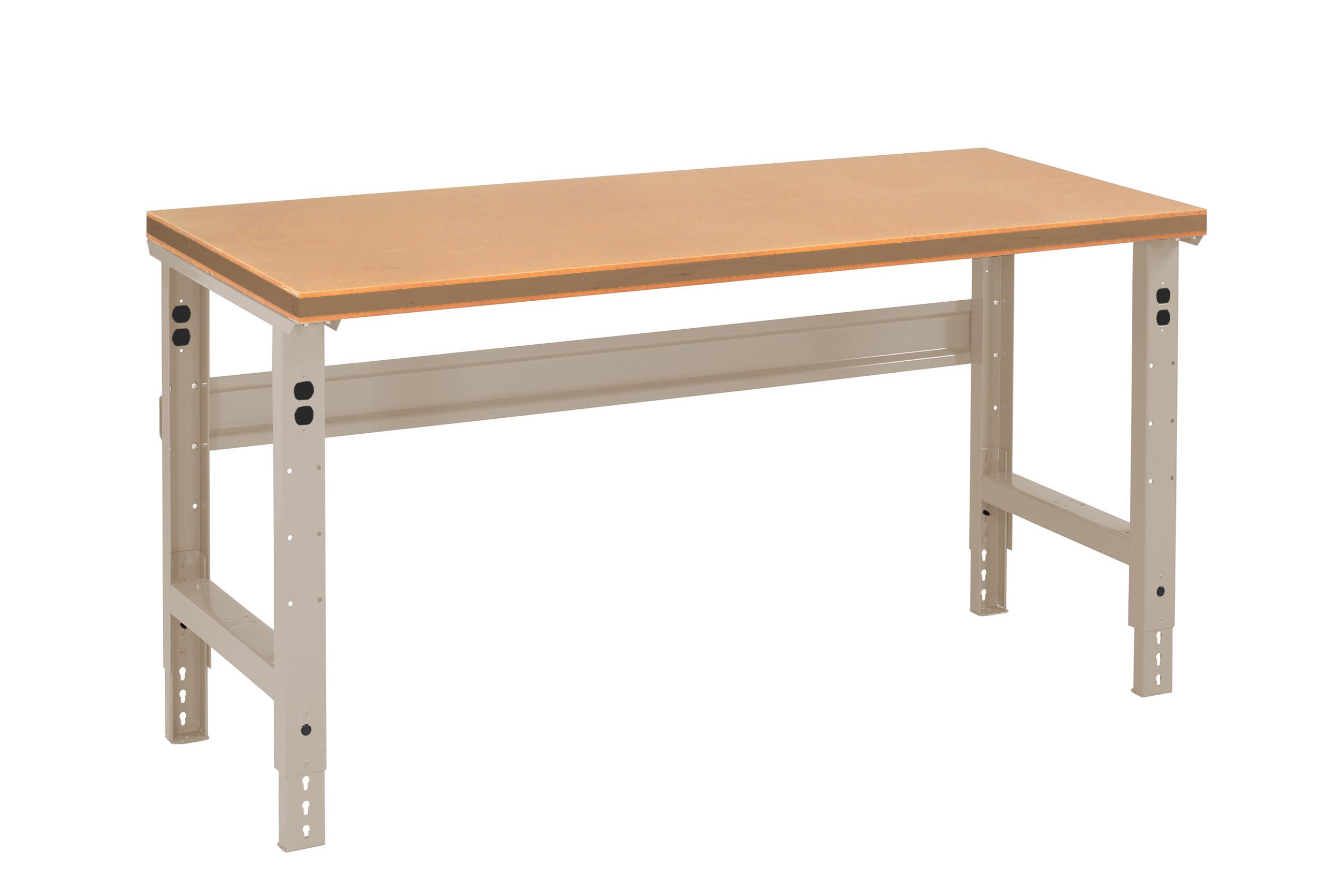 Tennsco "D Adjustable Leg Workbench With Compressed Wood Top Sand