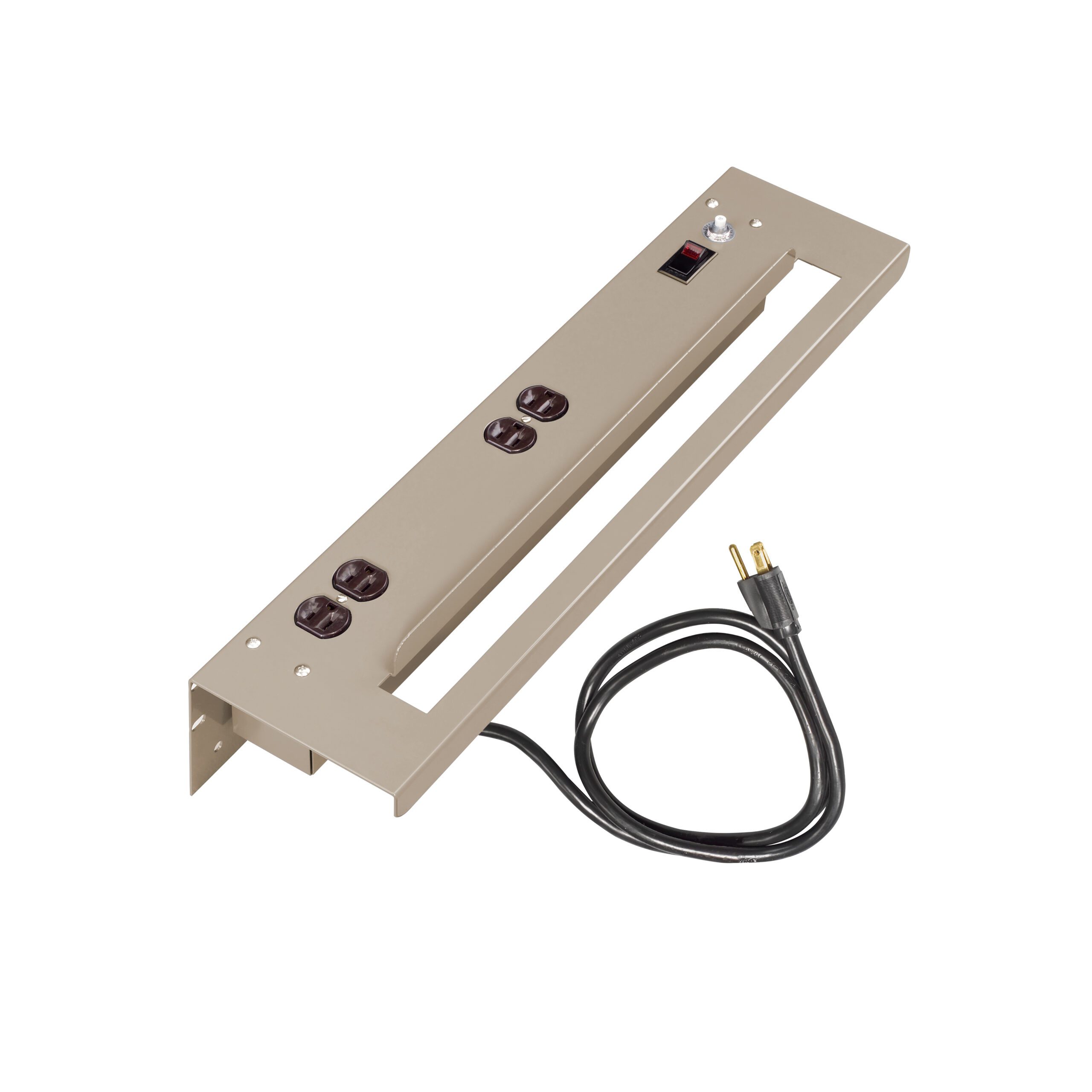 Tennsco Push Handle Power Strip for Mobile Workbench Sand