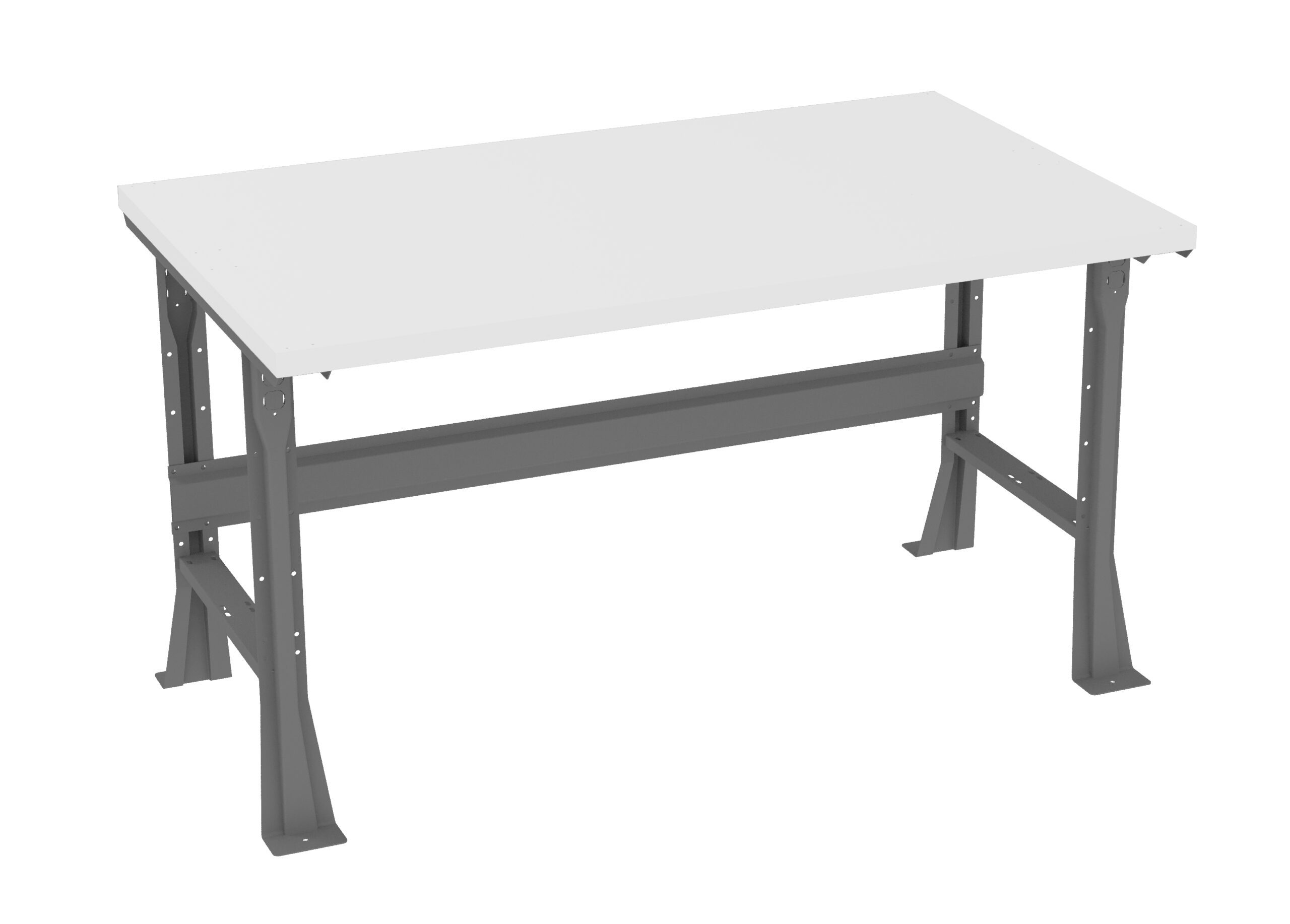 Tennsco "D Flared Leg Workbench With Plastic Top Medium Grey