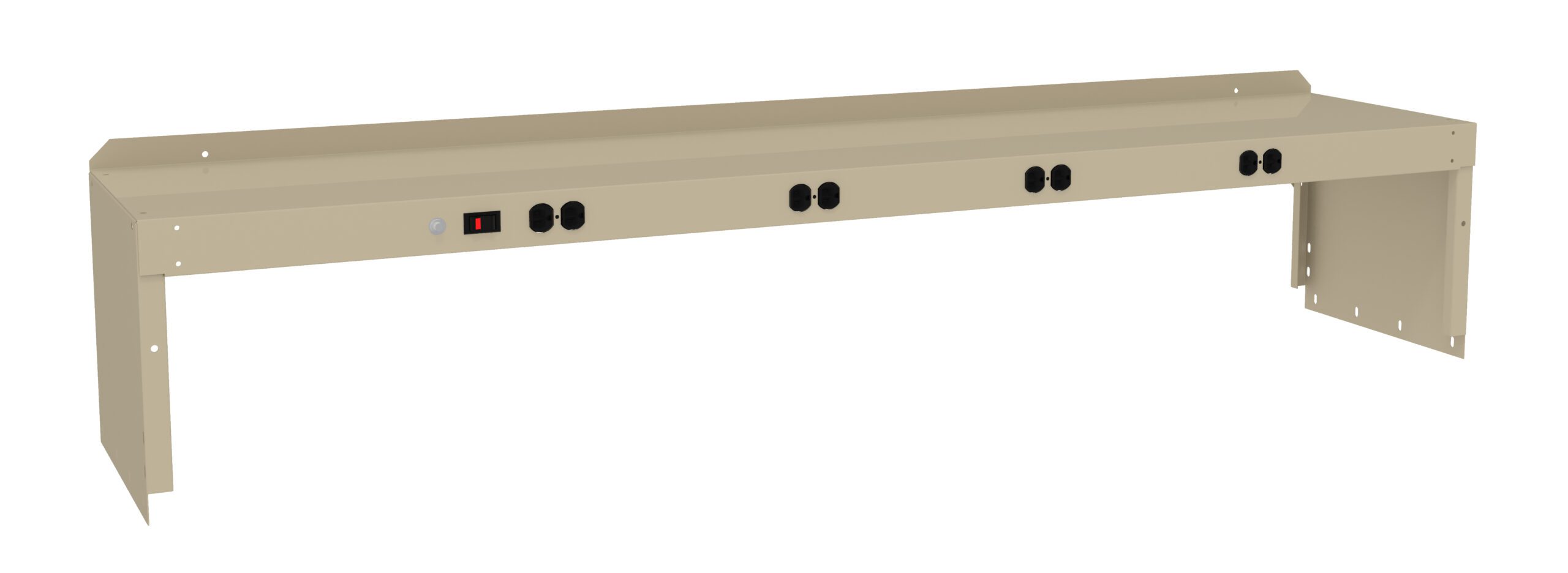 Tennsco "D Prewired Electric Riser with End Supports for Workbench Sand