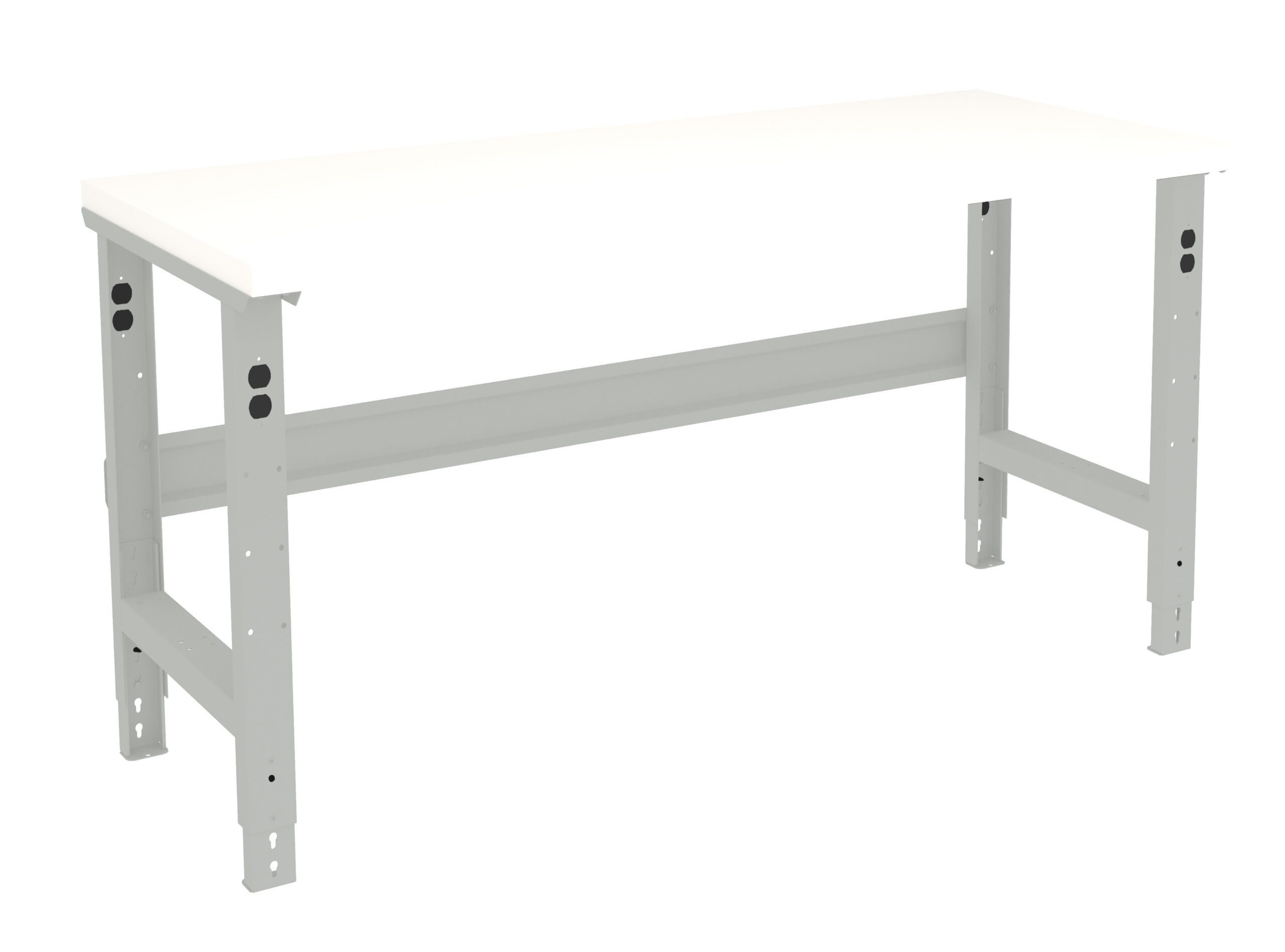 Tennsco "D Adjustable Leg Workbench With Plastic Top Light Grey