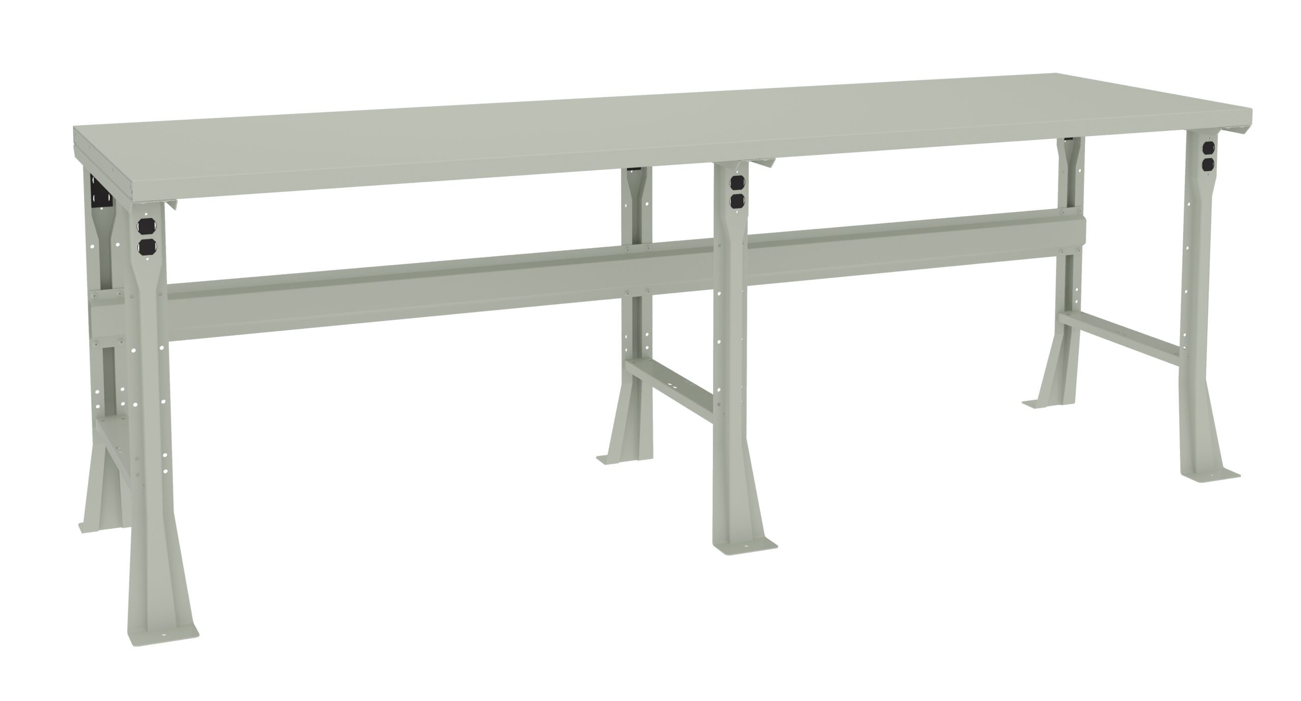 Tennsco "D Flared Leg Workbench With Steel Top Light Grey