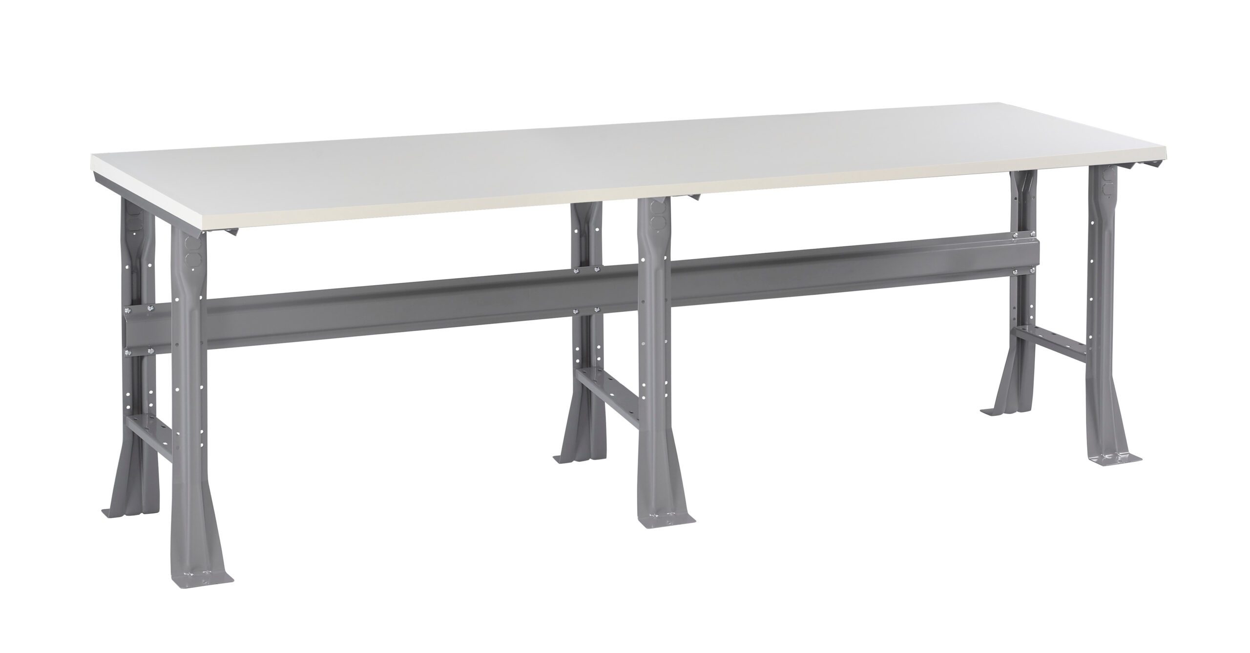 Tennsco "D Flared Leg Workbench With Plastic Top Medium Grey