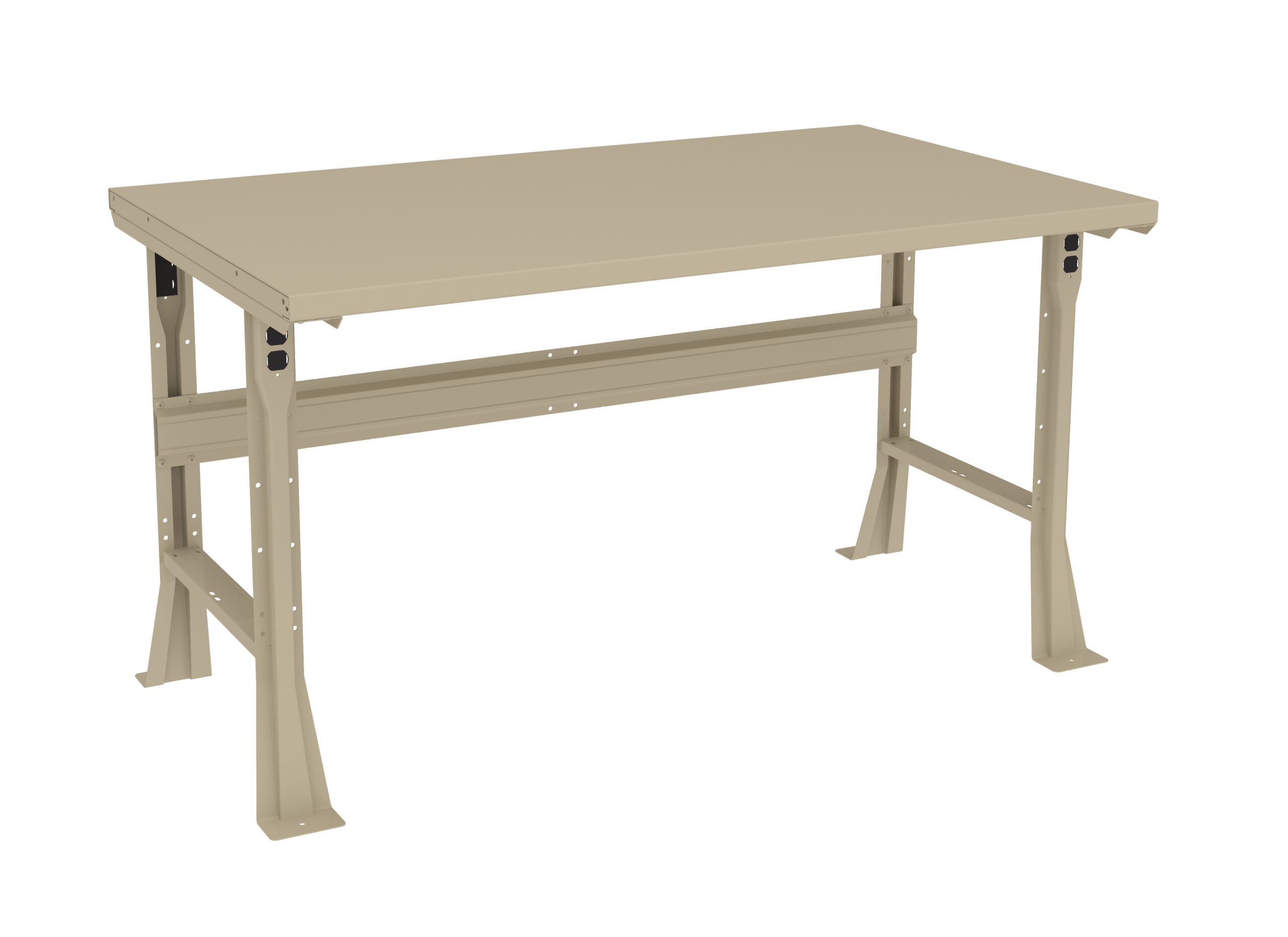Tennsco "D Flared Leg Workbench With Steel Top Sand