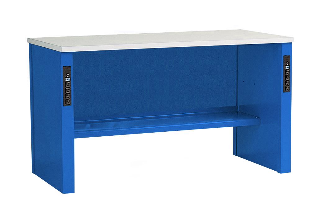 Closed Leg Closed Back workbench with 1/2 shelf