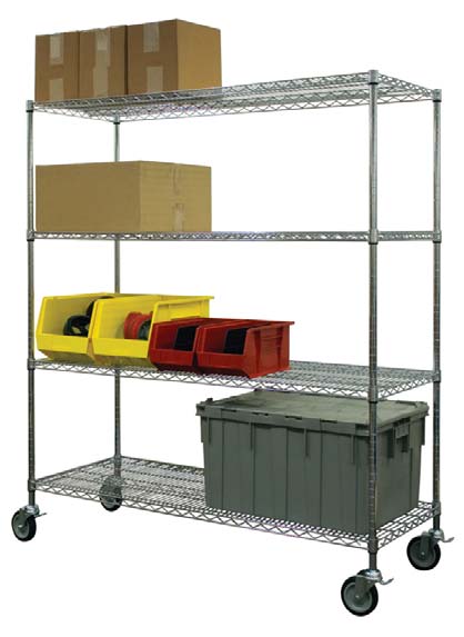 Chrome Mobile Carts - 4 Shelves