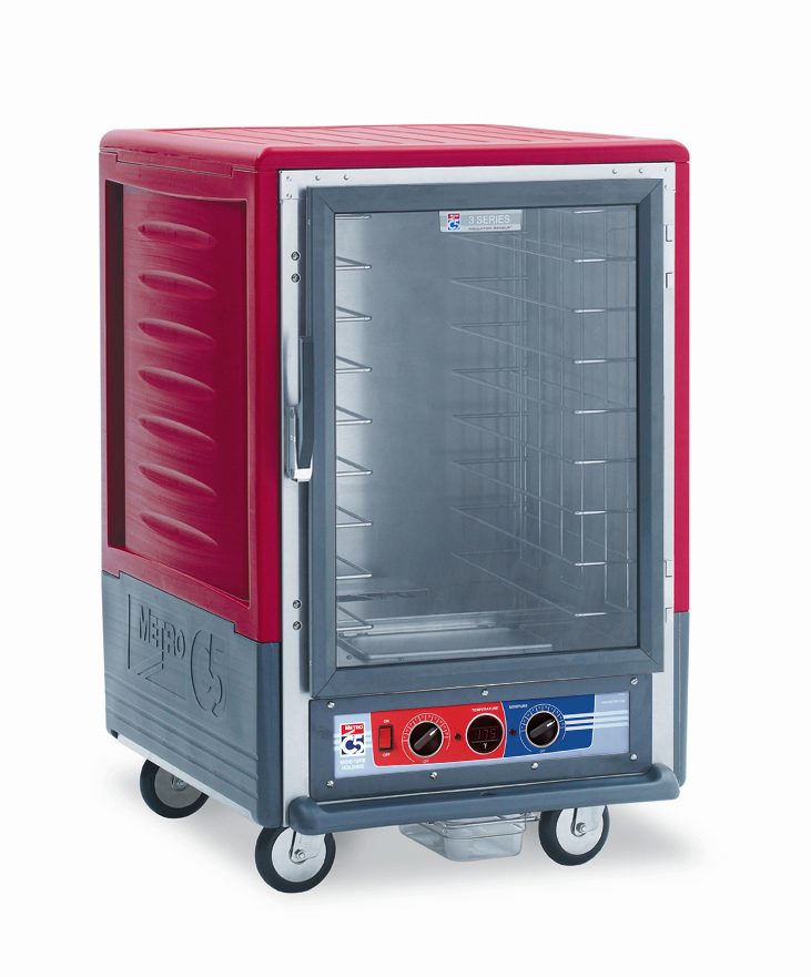 Metro Insulated Moisture Heated Holding/Proofing Cabinet, 1/2 Height, Fixed Wire Slides,, 1681- Red