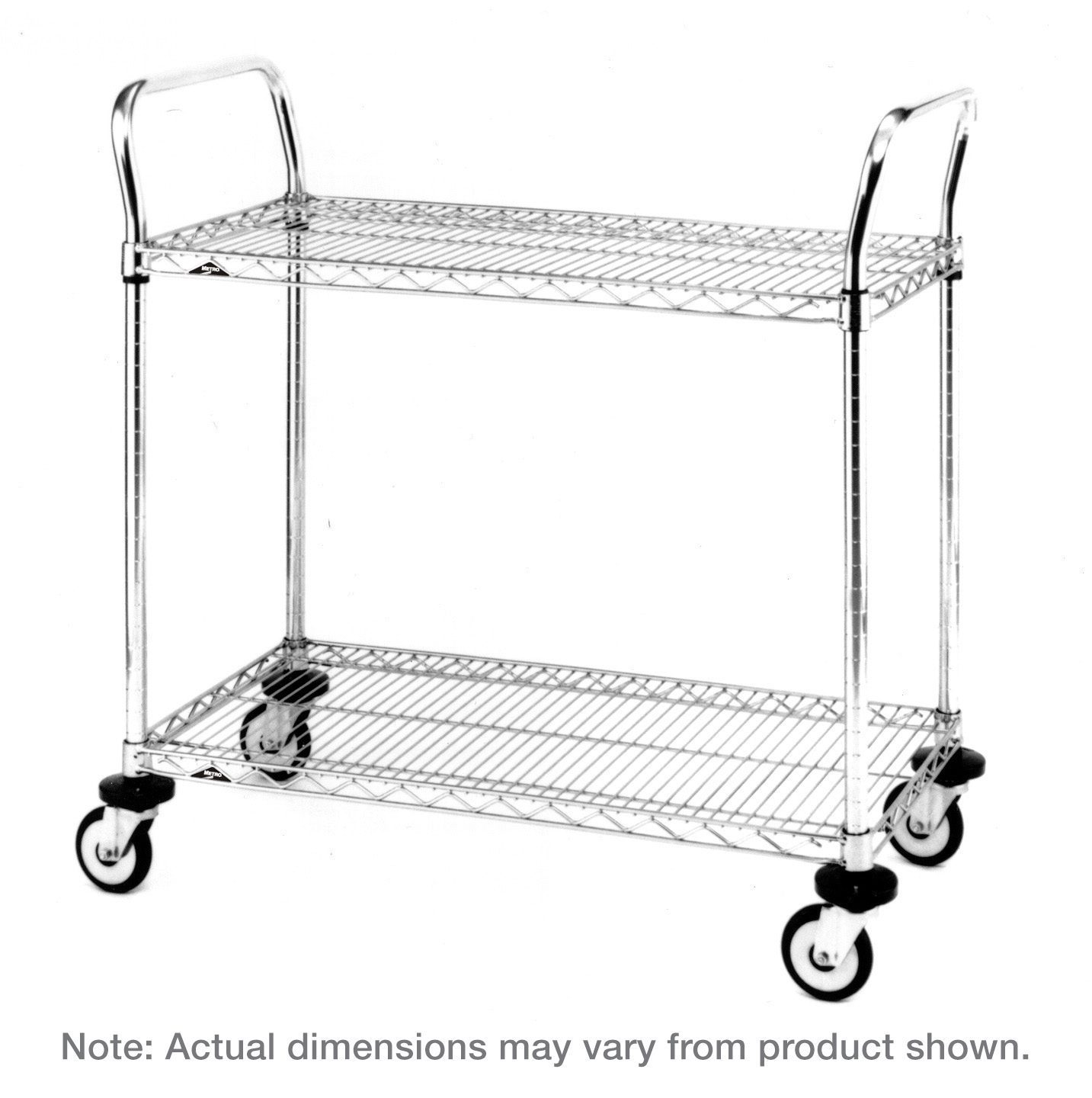 Metro MW Series Utility Cart with 2 Steel Wire Shelves