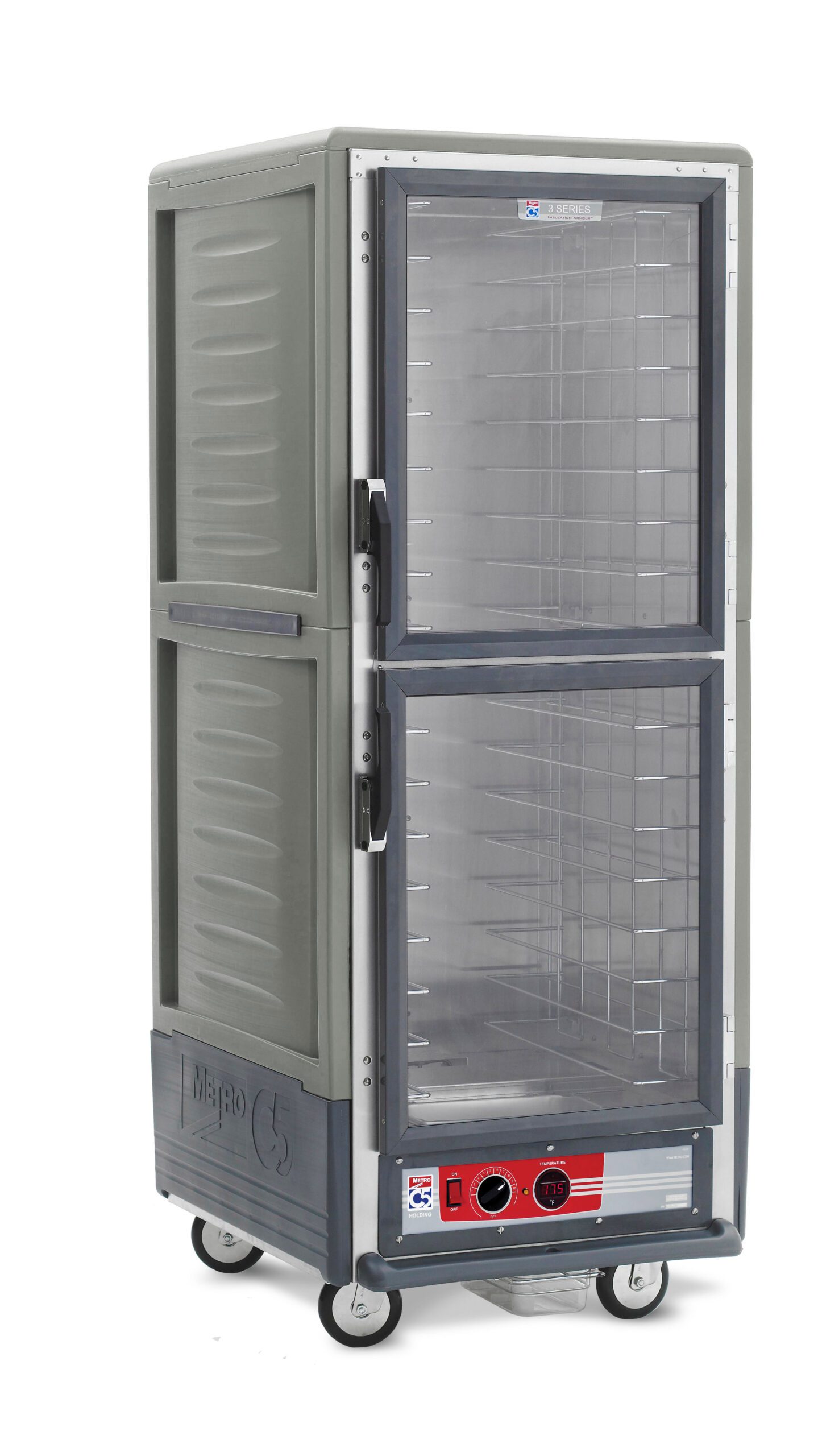 Metro Insulated Holding Cabinet, Full Height, Dutch, Fixed Wire Slides , Gray