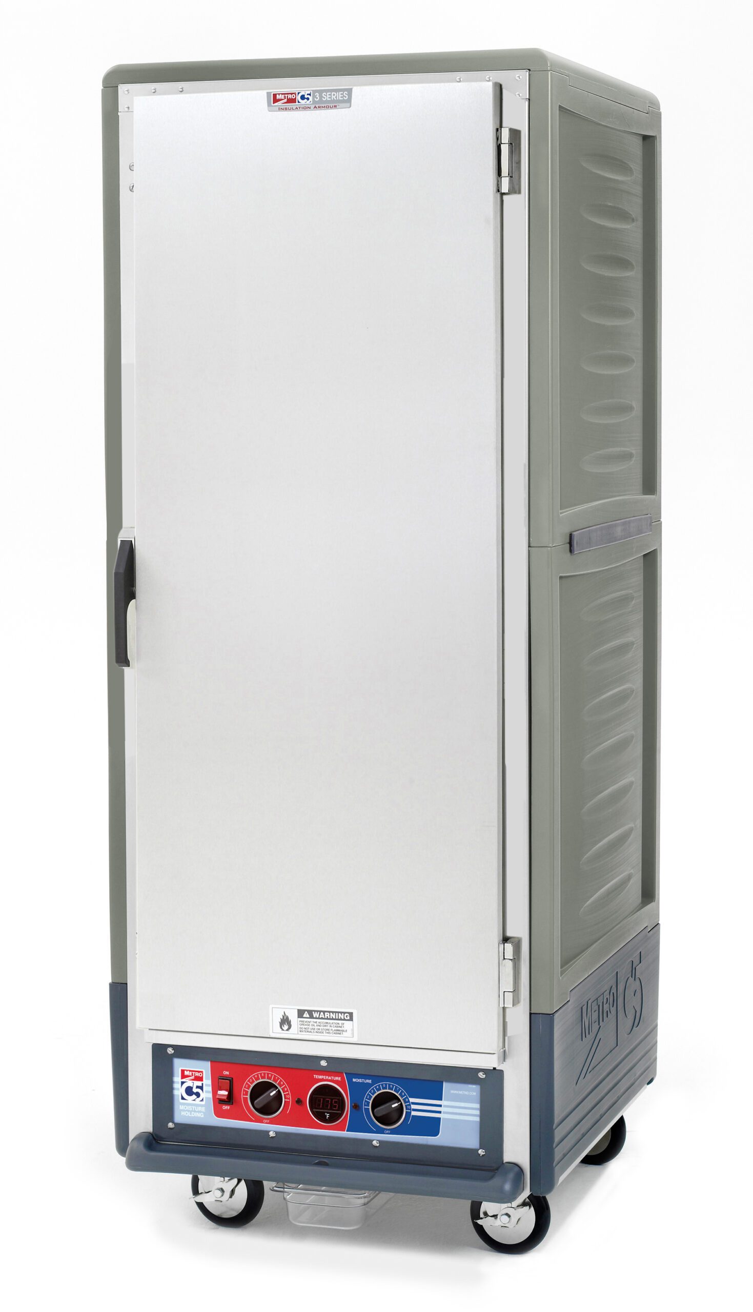Metro Insulated Moisture Heated Holding/Proofing Cabinet, Full Height, Fixed Wire Slides , Gray
