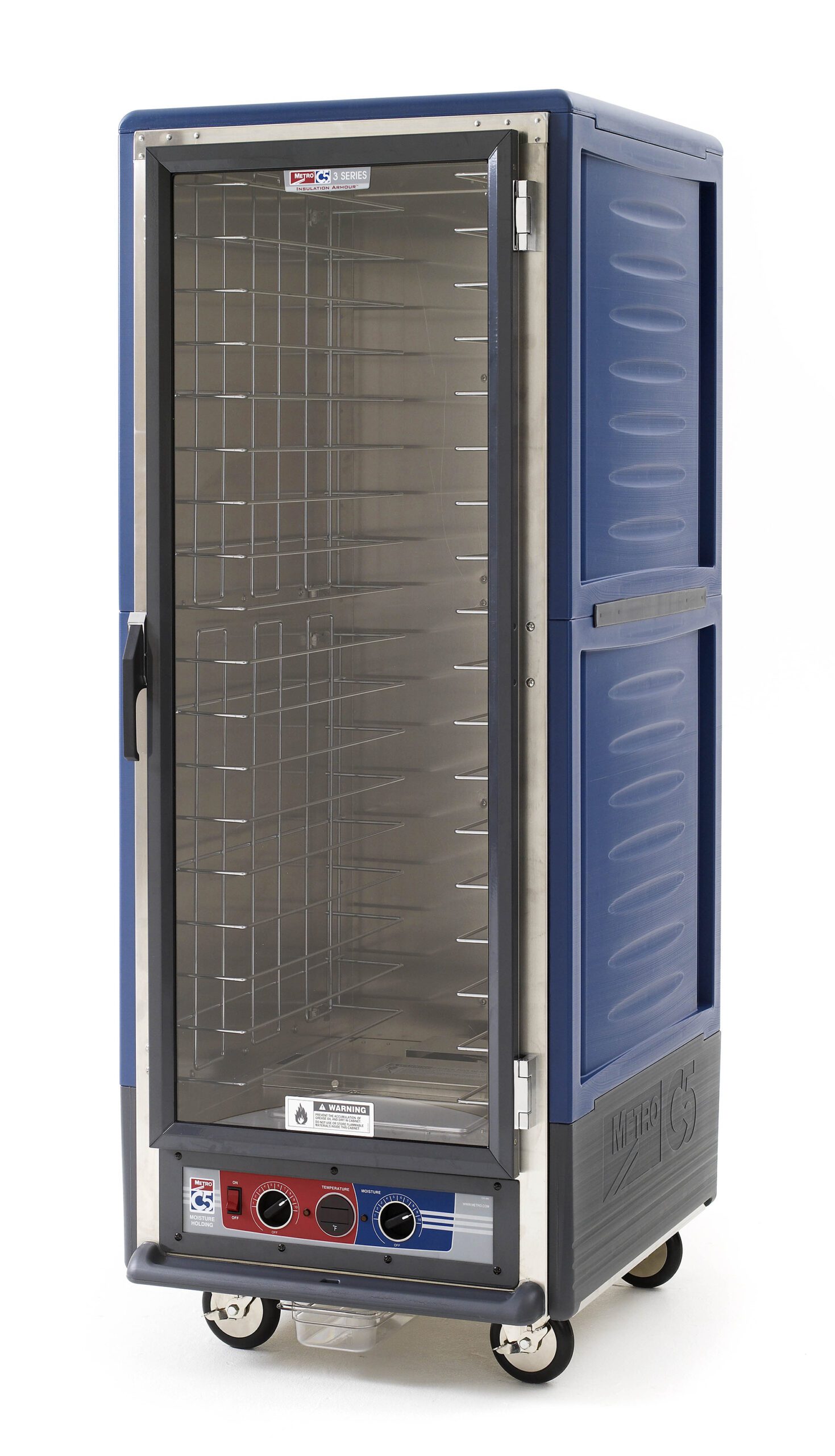 Metro Insulated Moisture Heated Holding/Proofing Cabinet, Full Height, Fixed Wire Slides , Blue