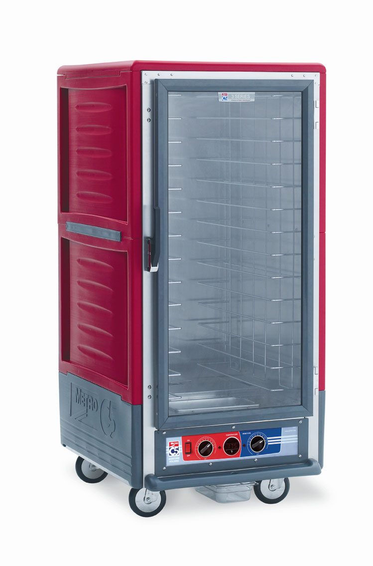 Metro Insulated Moisture Heated Holding/Proofing Cabinet, 3/4 Height, Fixed Wire Slides,, 1681- Red
