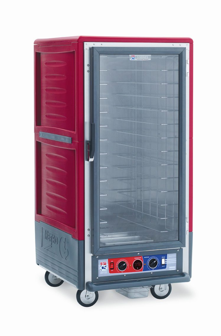 Metro Insulated Holding/Proofing Cabinet, 3/4 Height, Fixed Wire Slides , Red