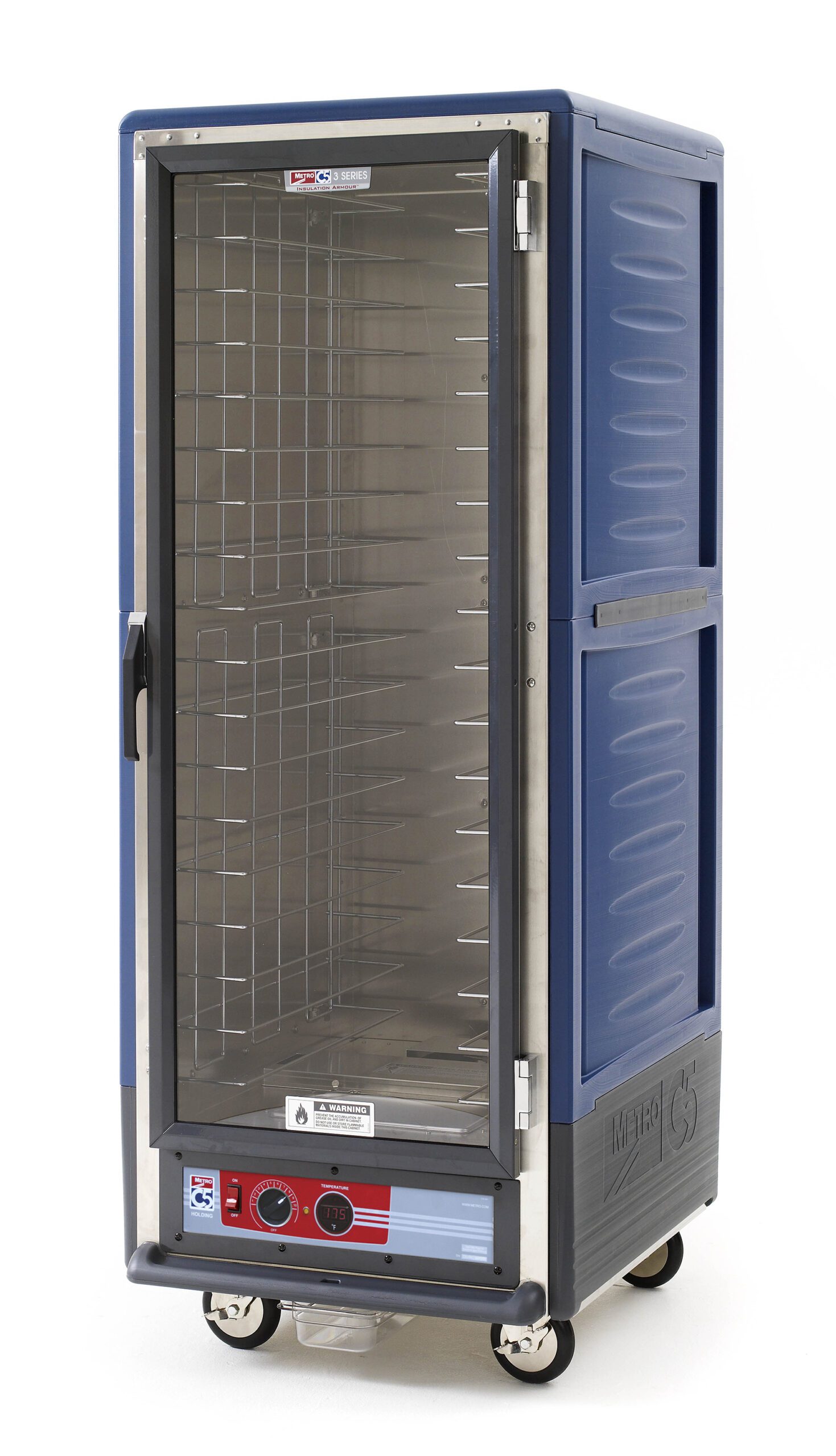 Metro Insulated Holding Cabinet, Full Height, Fixed Wire Slides , Blue
