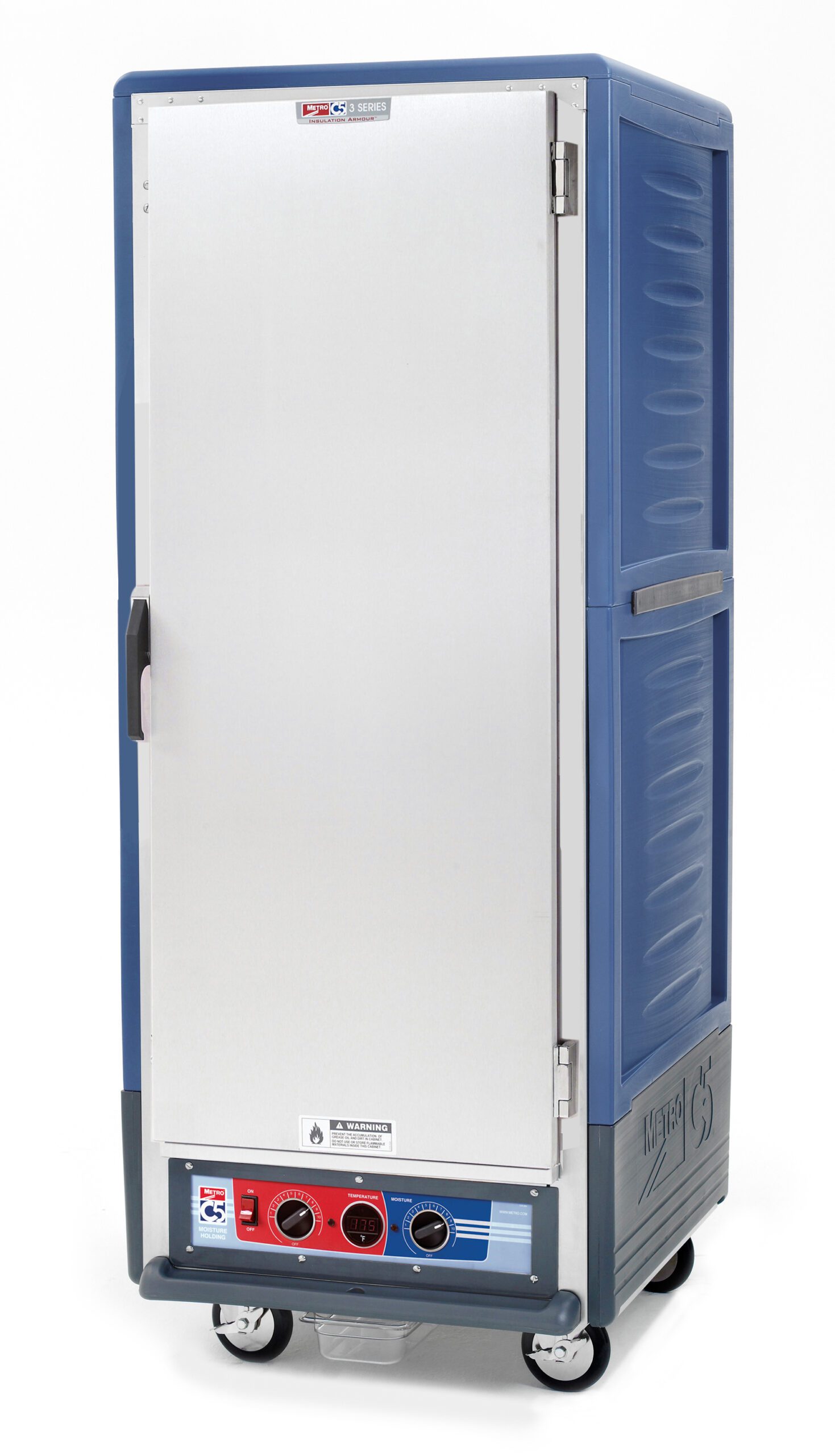 Metro Insulated Moisture Heated Holding/Proofing Cabinet, Full Height, Fixed Wire Slides , Blue