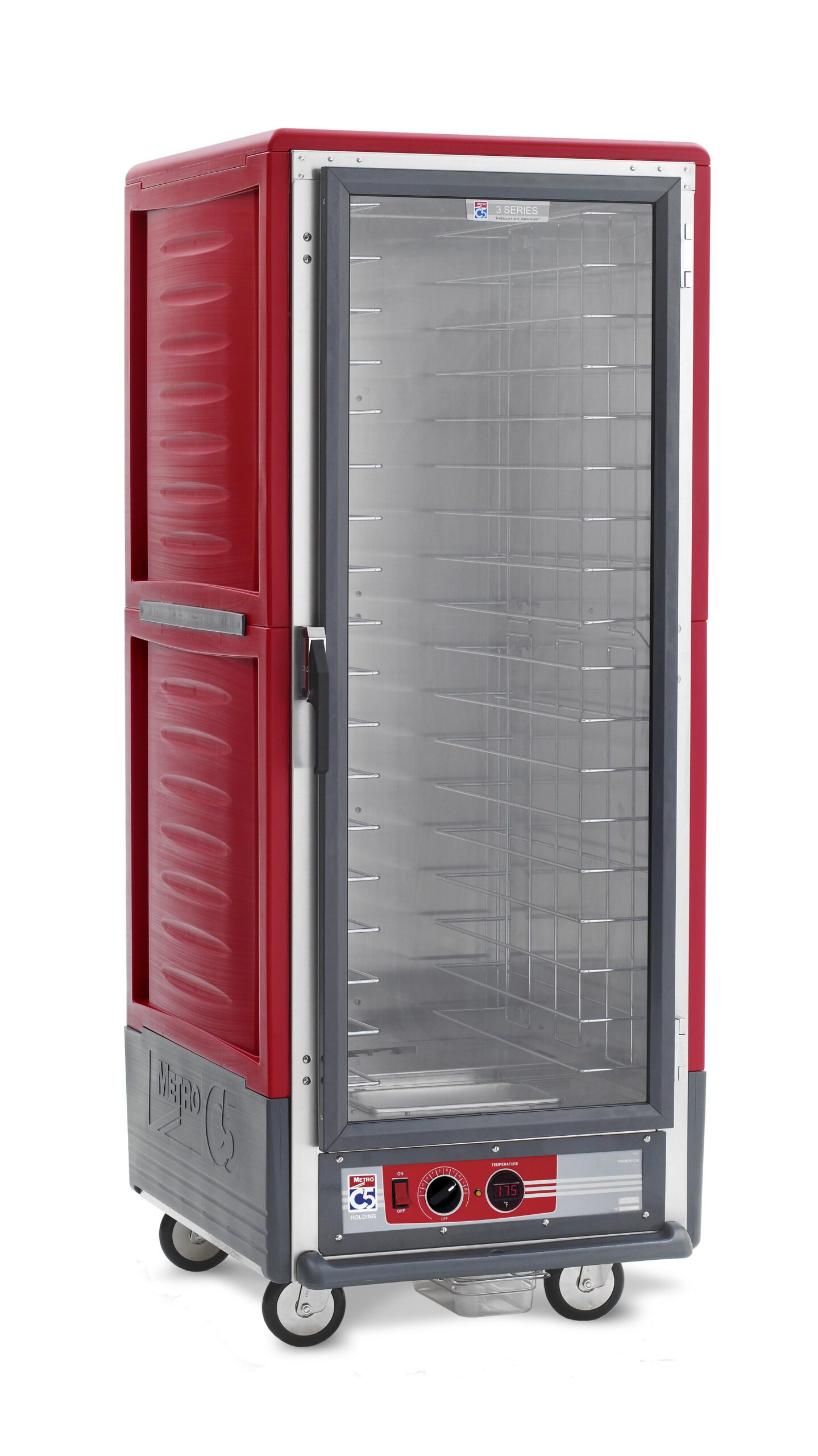 Metro Insulated Holding Cabinet, Full Height, Fixed Wire Slides,, 1681- Red